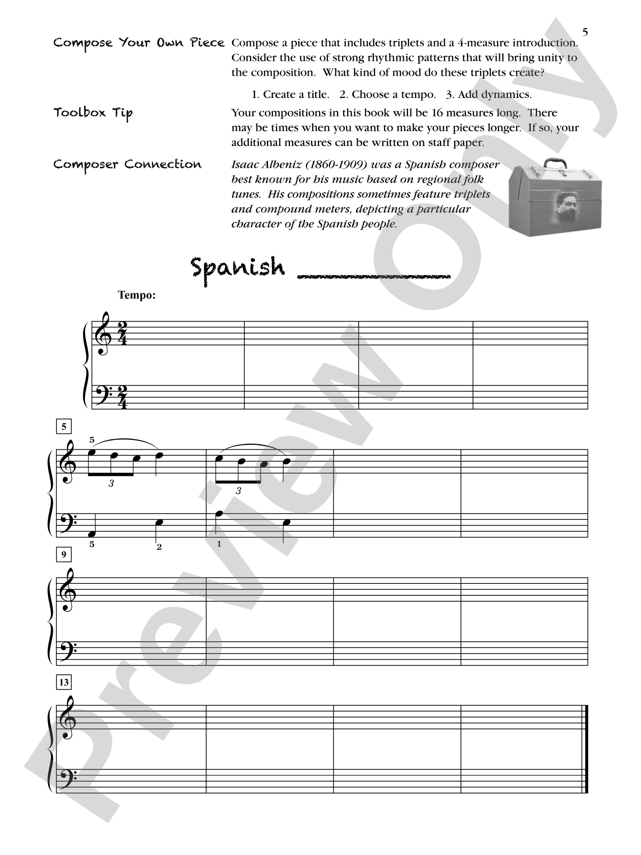 Creative Composition Toolbox, Book 5: A Step-by-Step Guide for Learning to Compose: Piano