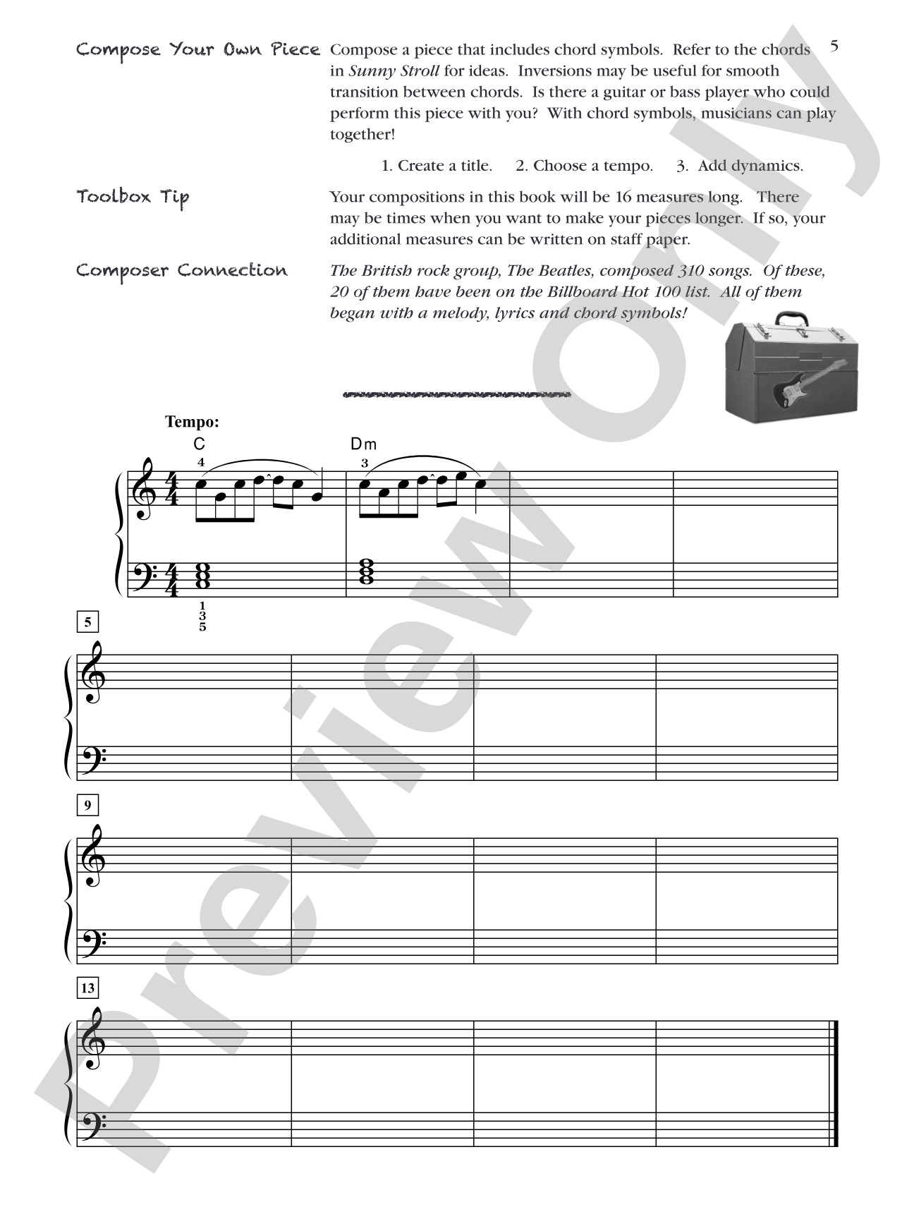 Creative Composition Toolbox, Book 6: A Step-by-Step Guide for Learning to Compose: Piano