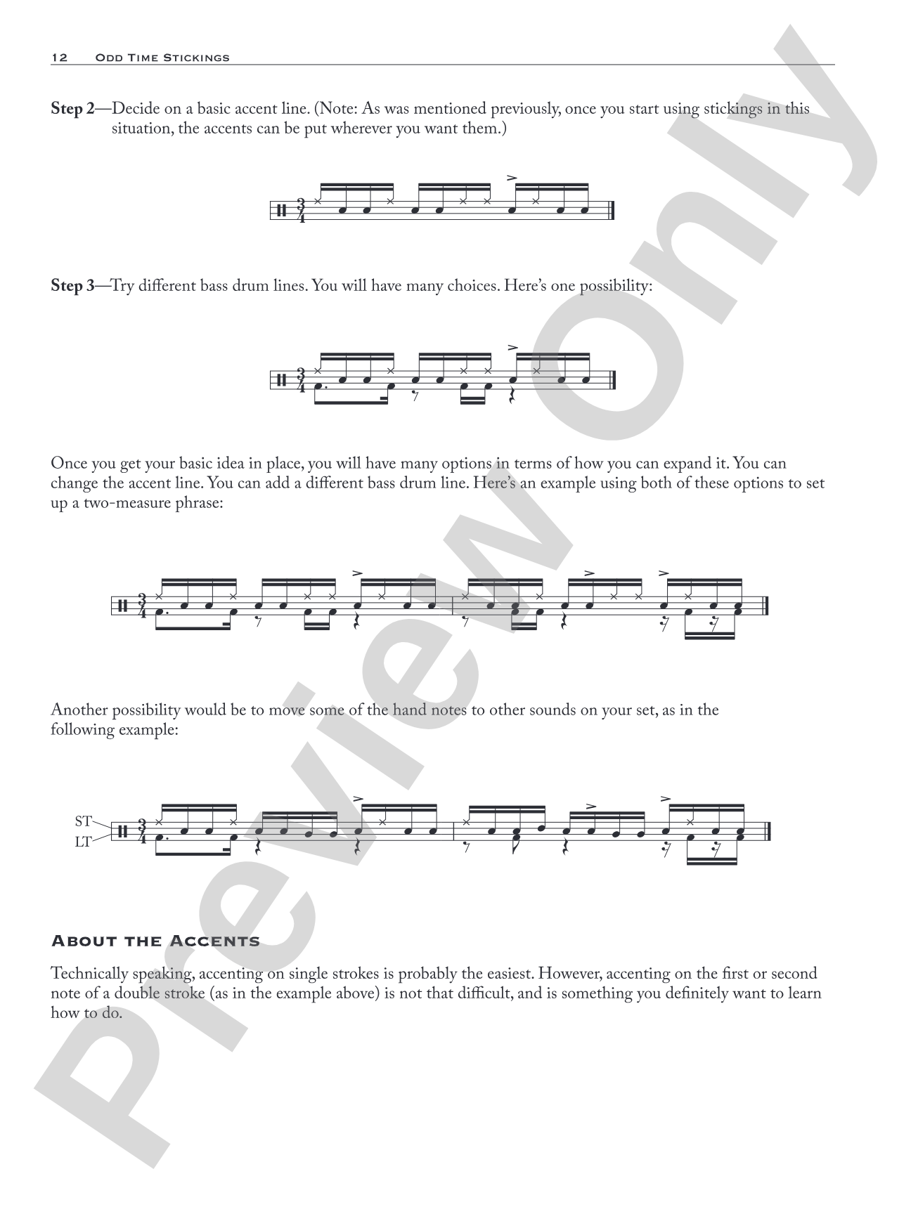 Odd Time Stickings: Contains: Compound Stickings for Odd-Meter Time Playing and Soloing