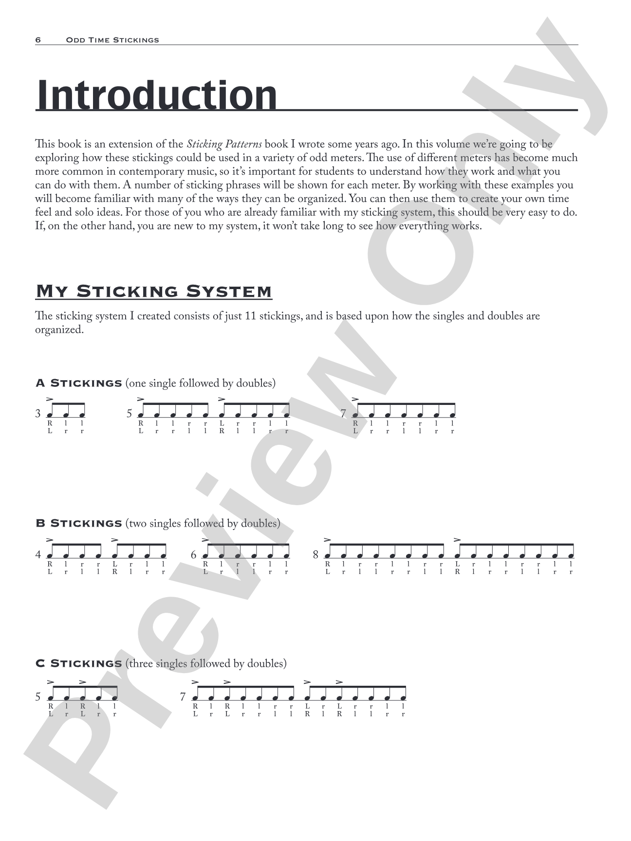 Odd Time Stickings: Contains: Compound Stickings for Odd-Meter Time Playing and Soloing