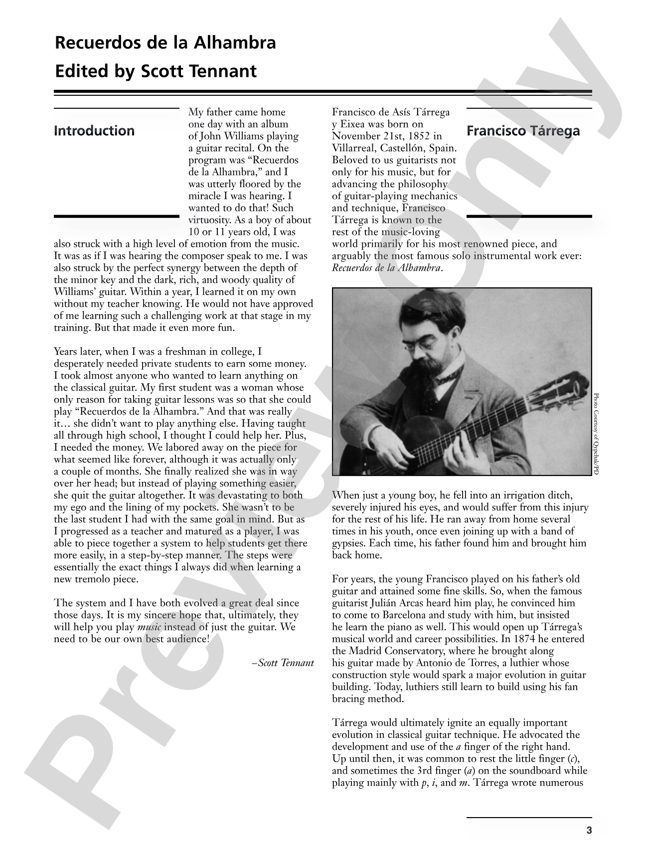 Tárrega: Recuerdos de la Alhambra: Solo Guitar
