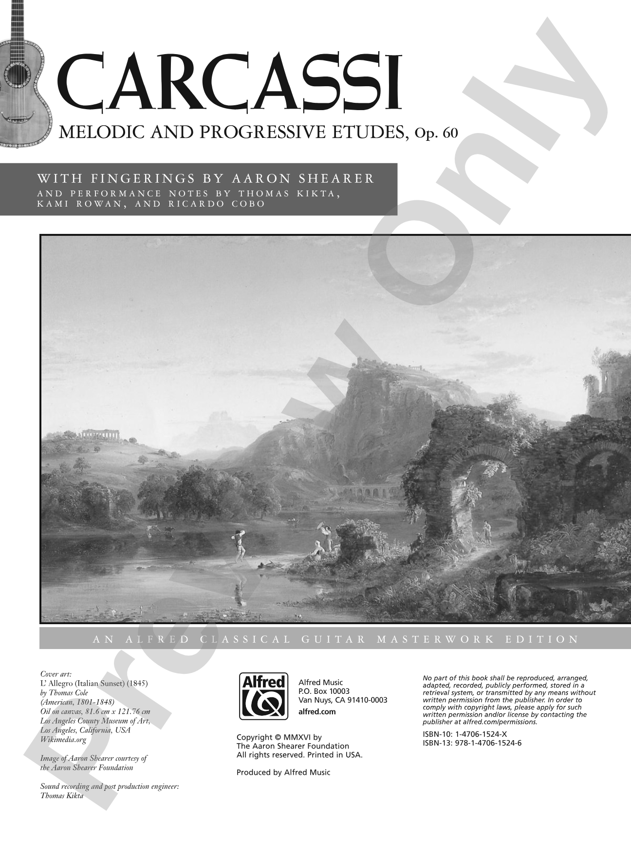 Carcassi: Melodic and Progressive Etudes, Opus 60: An Alfred Classical Guitar Masterwork Edition: Solo Guitar