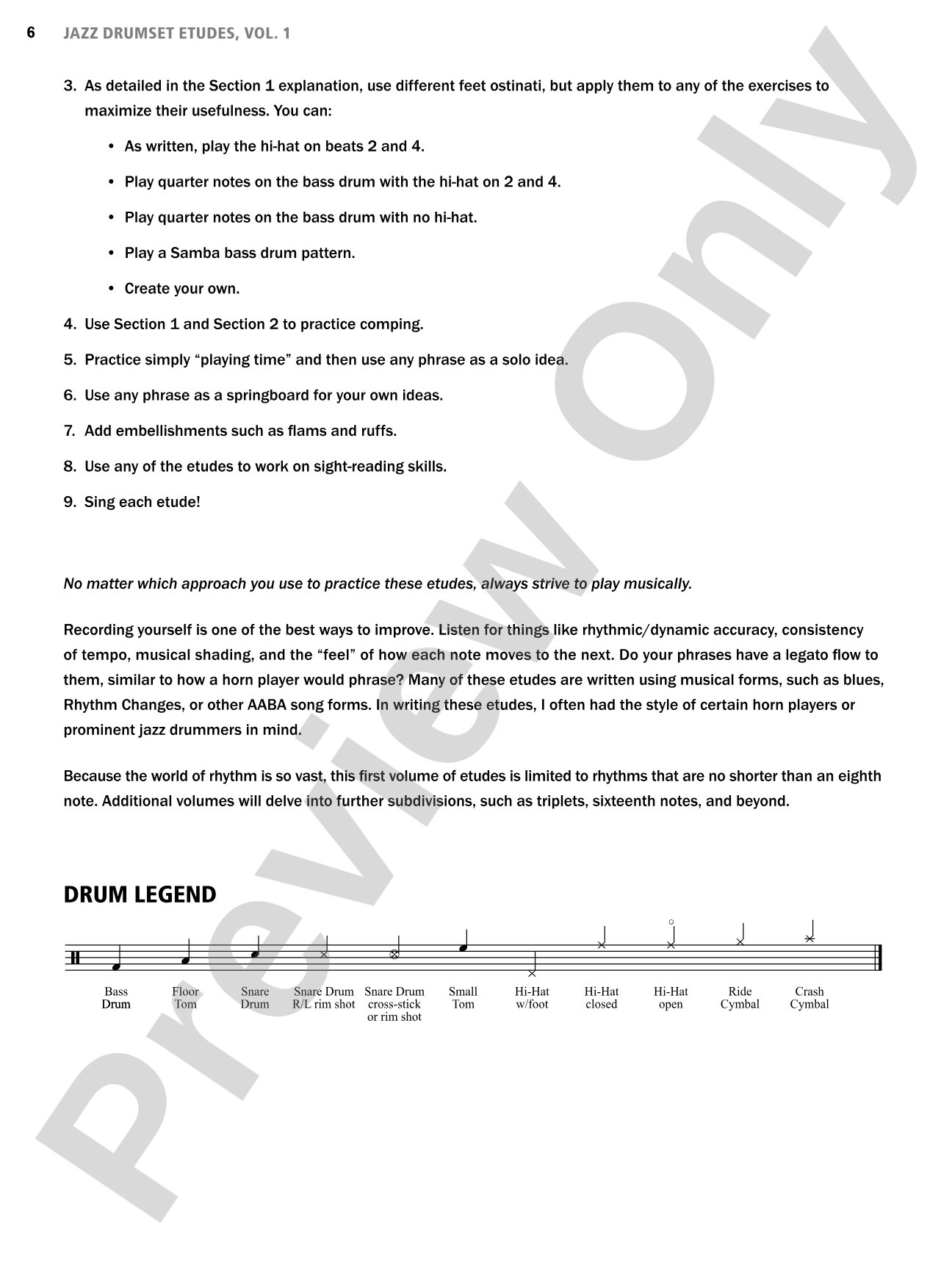Jazz Drumset Etudes: A Guide for Developing Solo Techniques and Melodic Vocabulary, Vol. 1