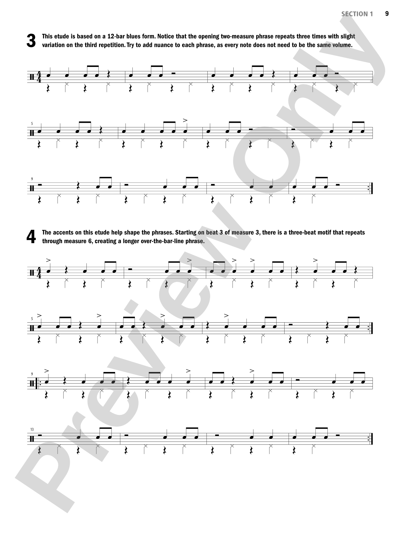 Jazz Drumset Etudes: A Guide for Developing Solo Techniques and Melodic Vocabulary, Vol. 1