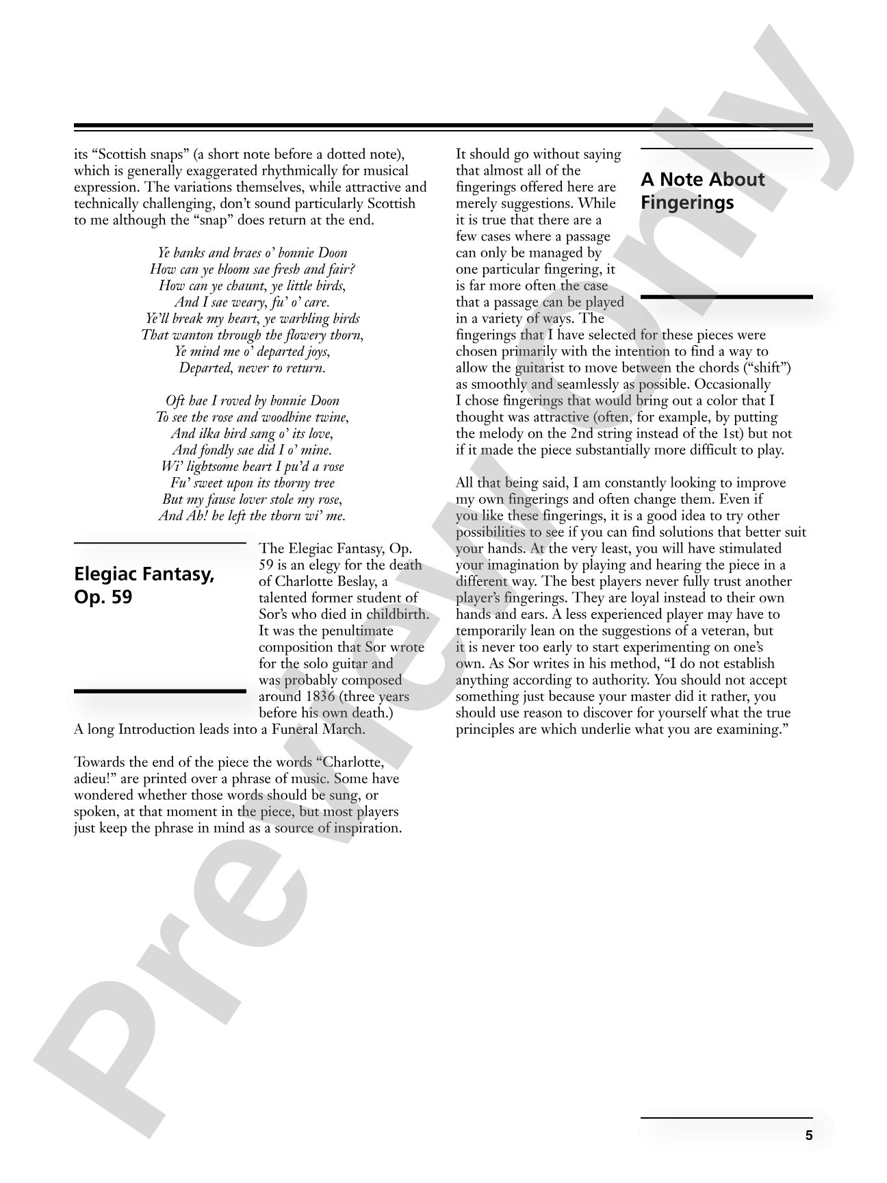 Sor: Selected Works for Guitar: Solo Guitar