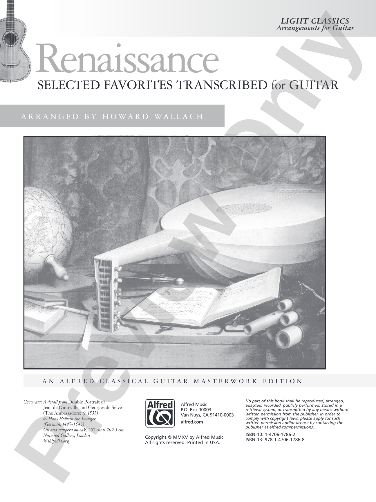Renaissance: Selected Favorites Transcribed for Guitar: Light Classics Arrangements for Guitar: Solo Guitar