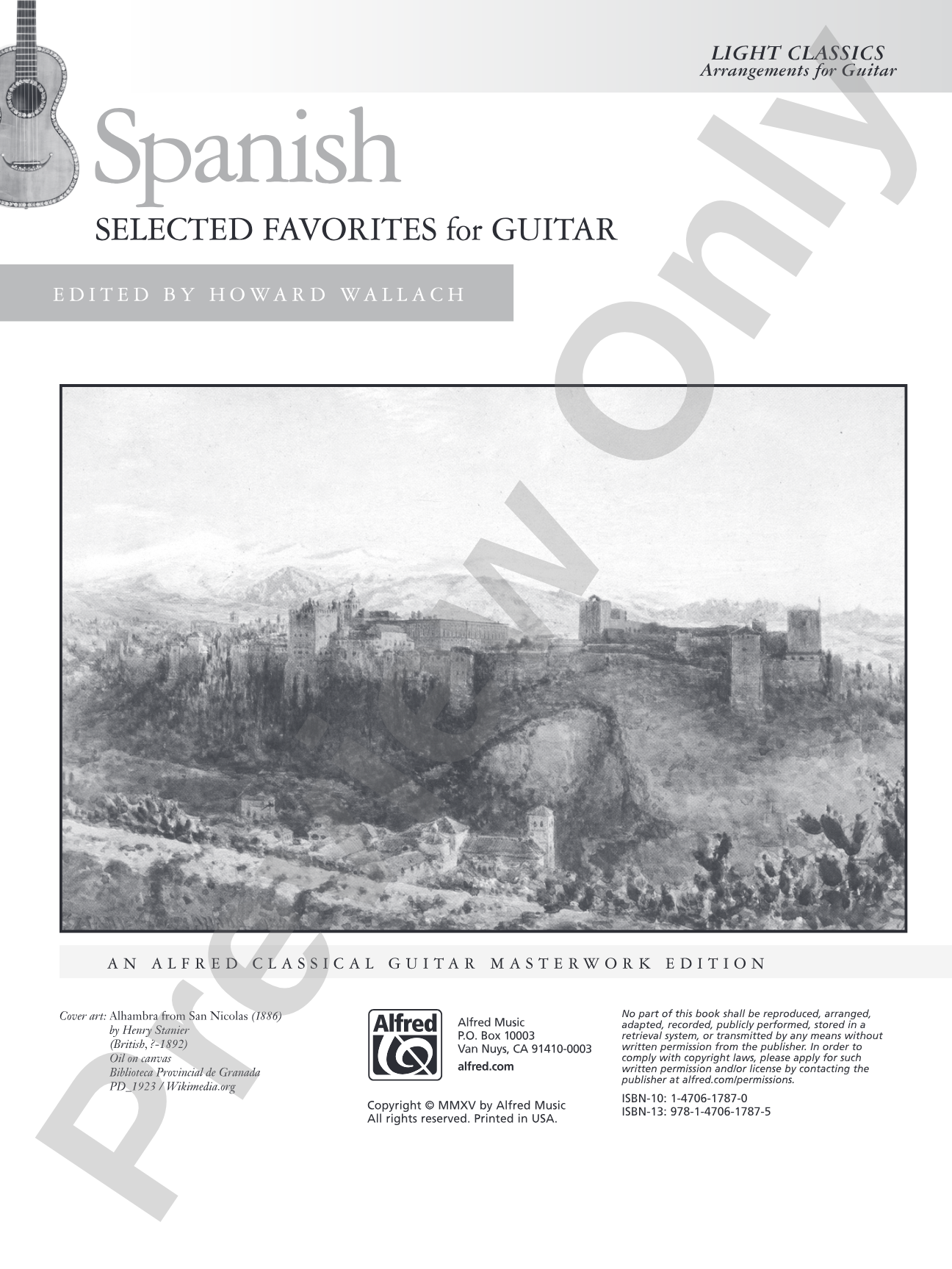 Spanish: Selected Favorites for Guitar: Light Classics Arrangements for Guitar: Solo Guitar