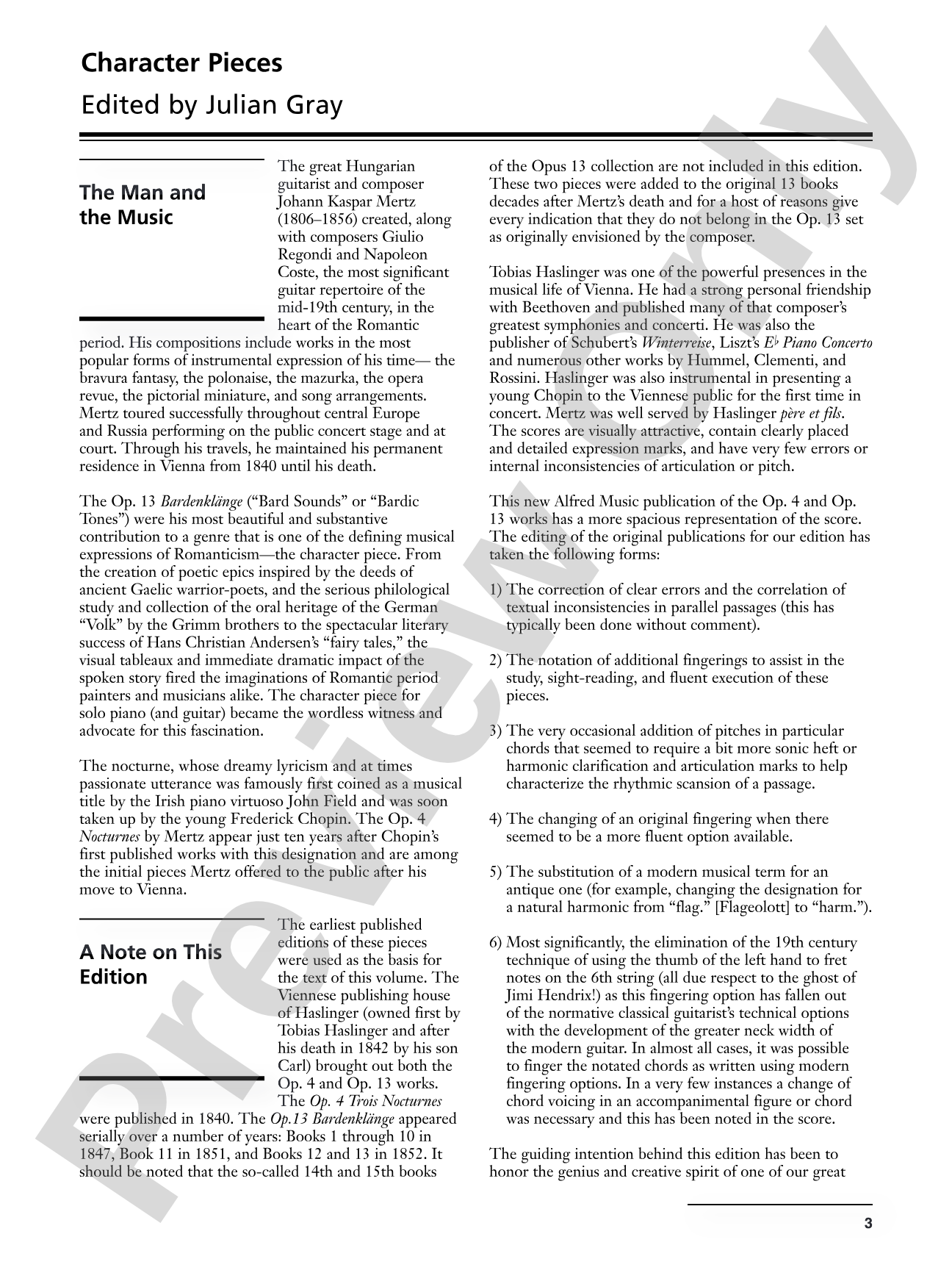 Mertz, Volume 1: Character Pieces: Solo Guitar