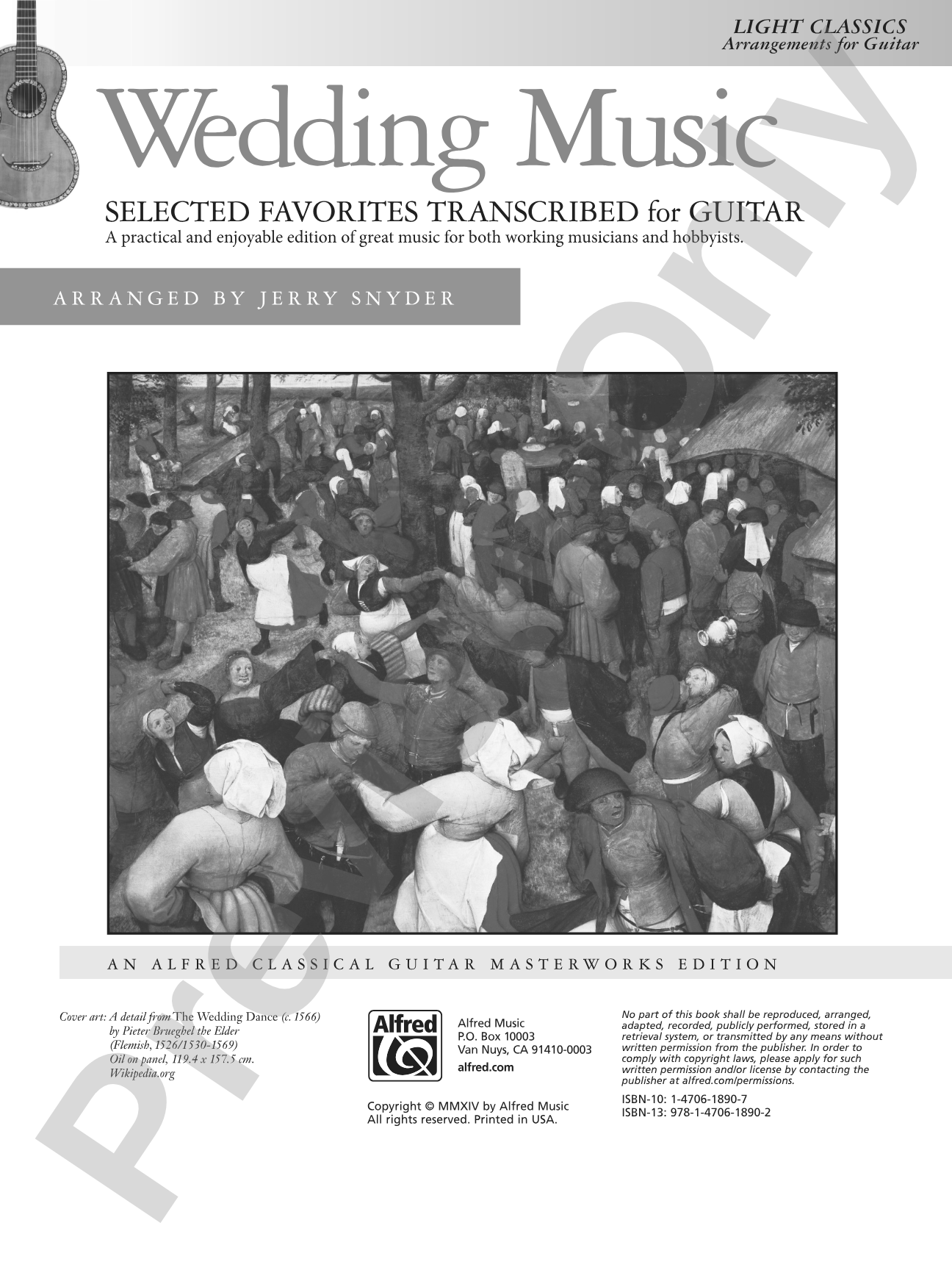 Wedding Music: Selected Favorites Transcribed for Guitar: Light Classics Arrangements for Guitar: Solo Guitar