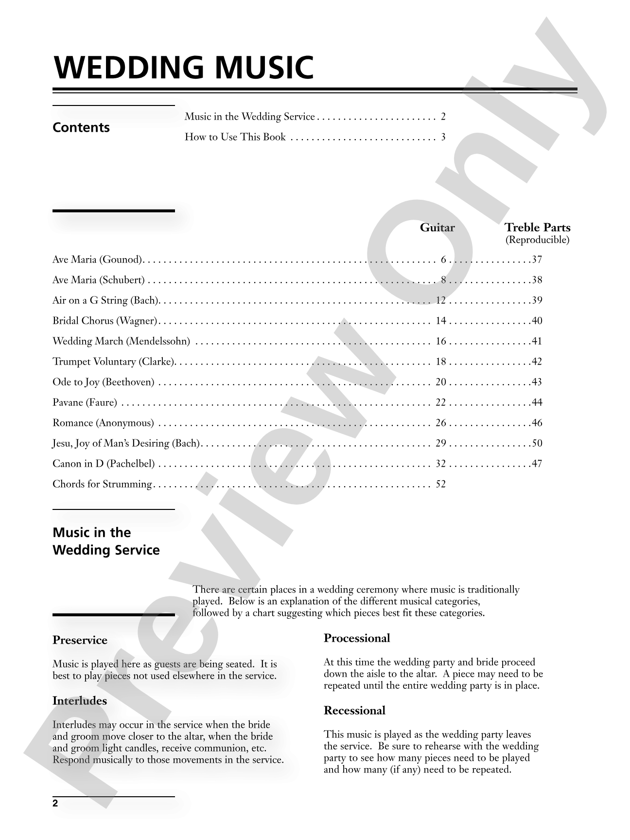 Wedding Music: Selected Favorites Transcribed for Guitar: Light Classics Arrangements for Guitar: Solo Guitar