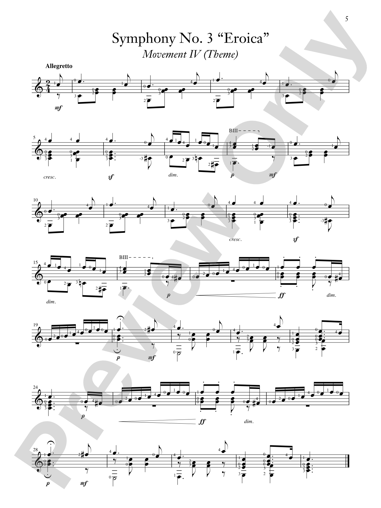 Beethoven: Selected Works Transcribed for Guitar: Light Classics Arrangements for Guitar: Solo Guitar