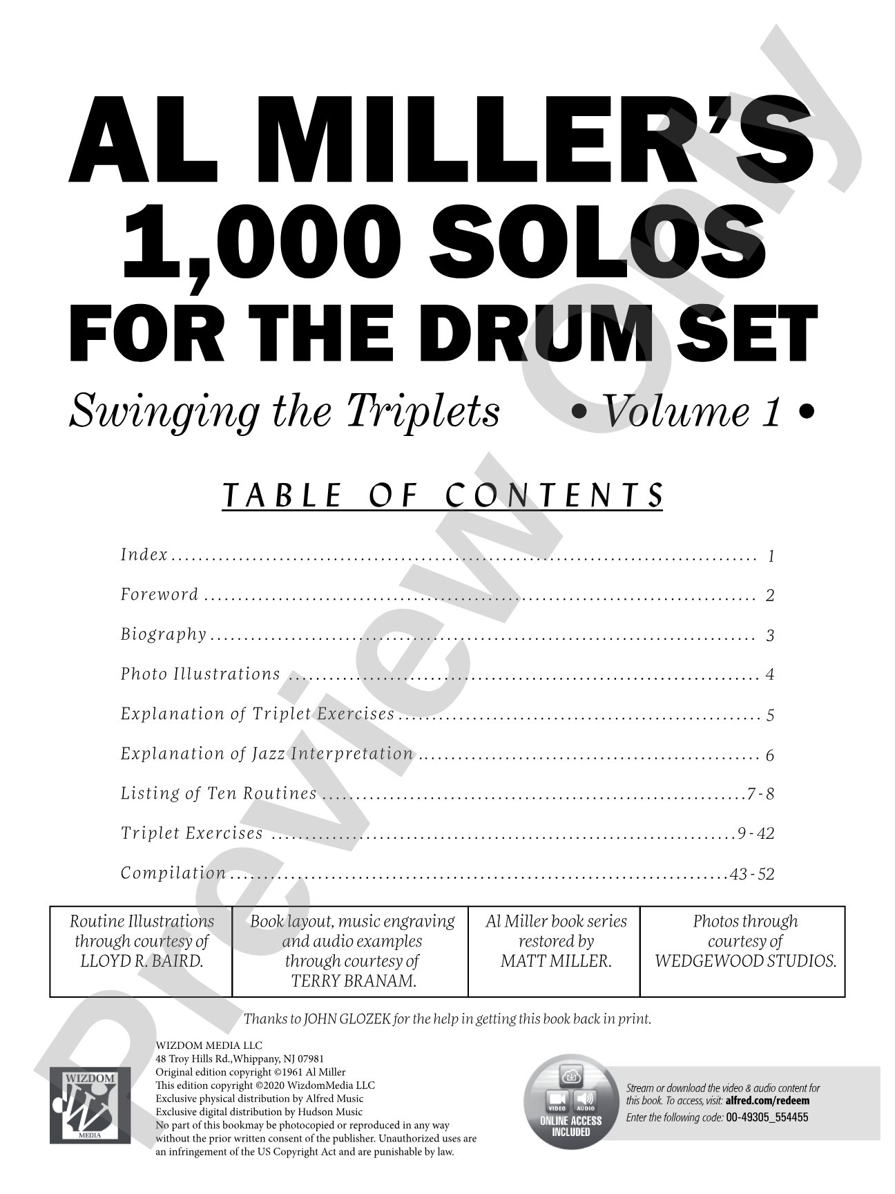 Al Miller's 1,000 Solos for the Drum Set, Volume 1: Swinging the Triplets