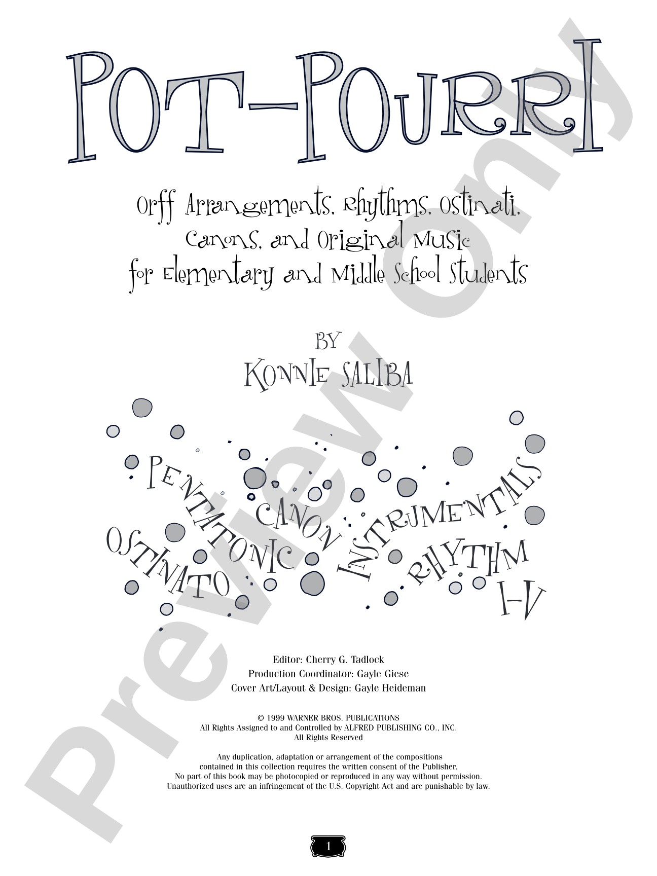 Pot-Pourri: Orff Arrangements for Elementary and Middle School Students