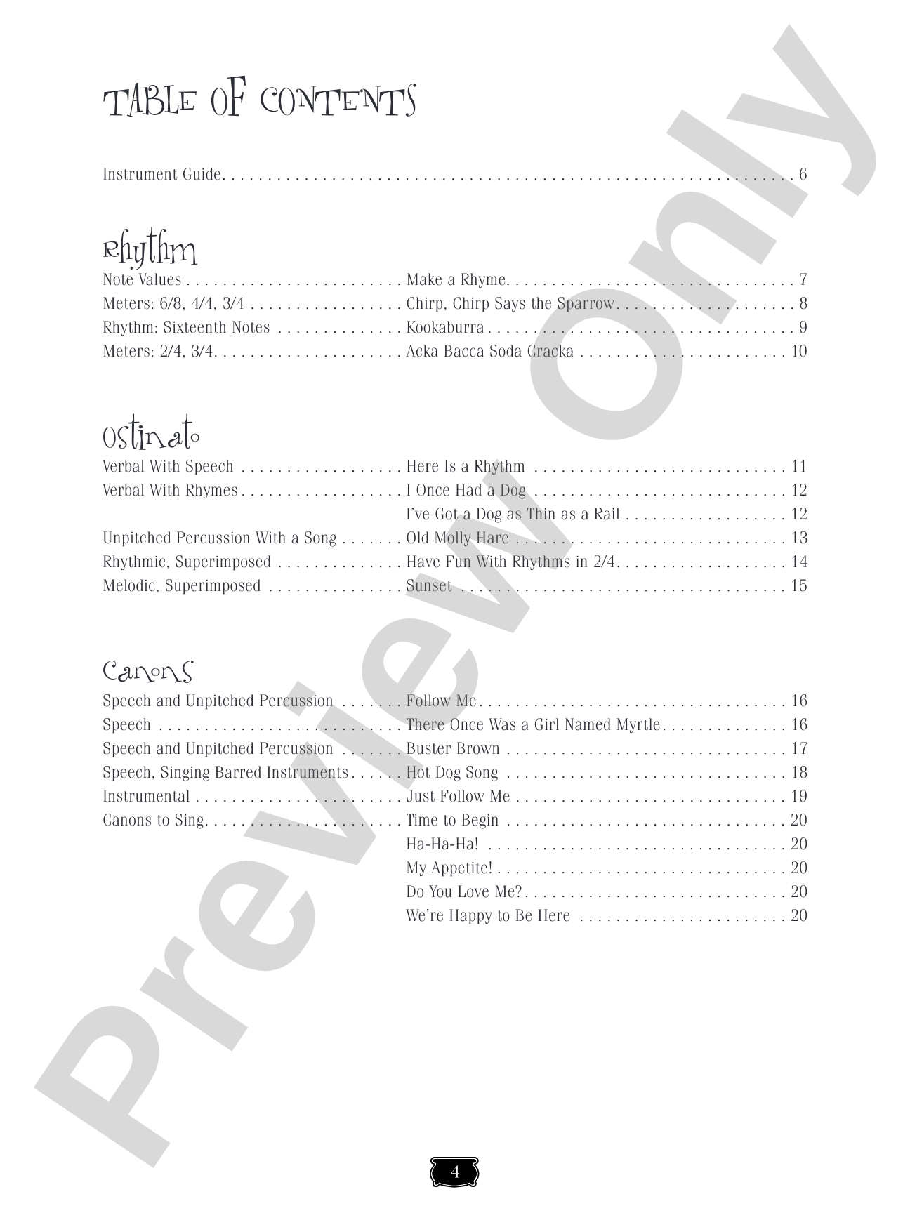 Pot-Pourri: Orff Arrangements for Elementary and Middle School Students