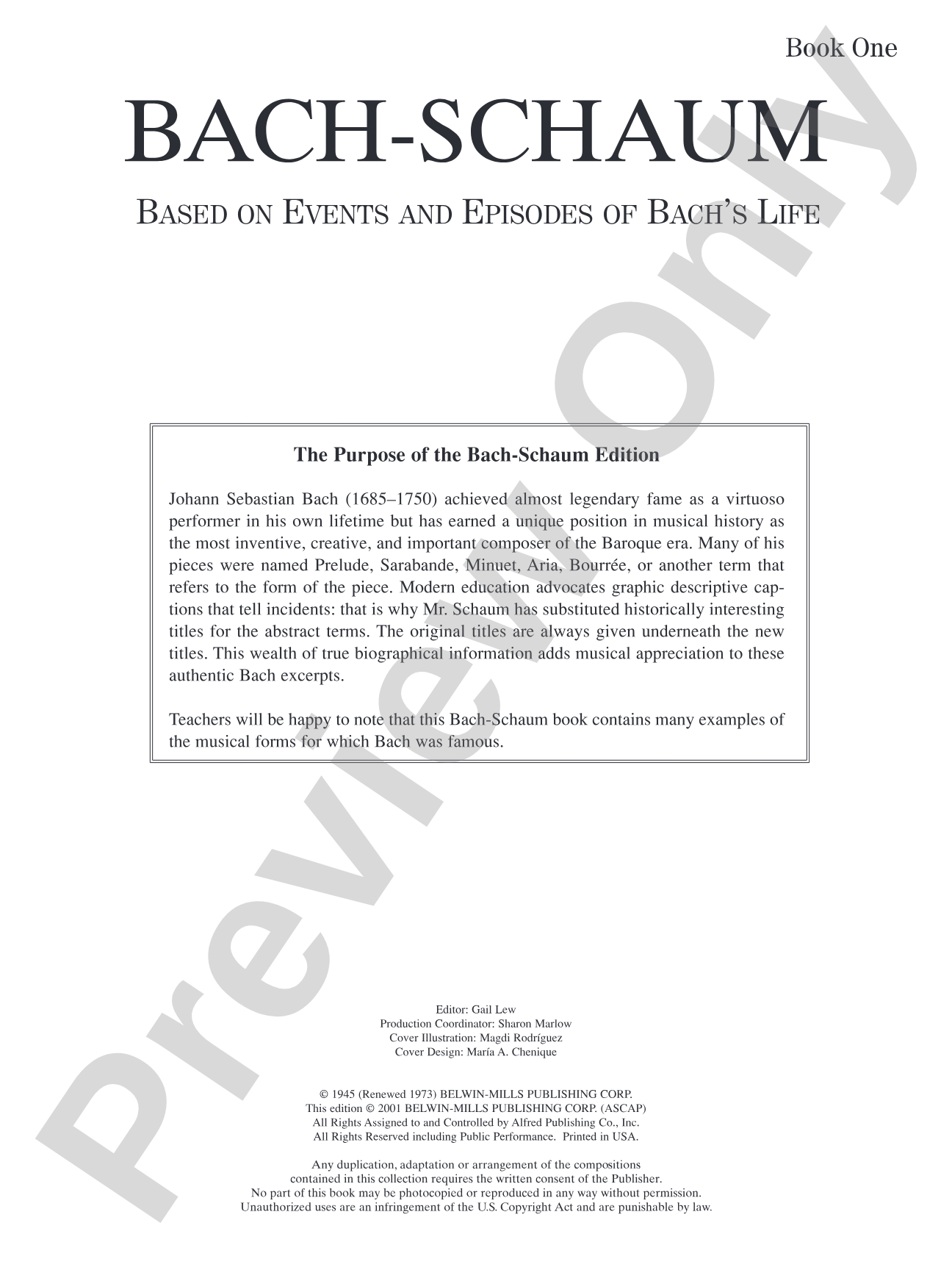 Bach-Schaum, Book One: Based on Events and Episodes of Bach's Life: Piano