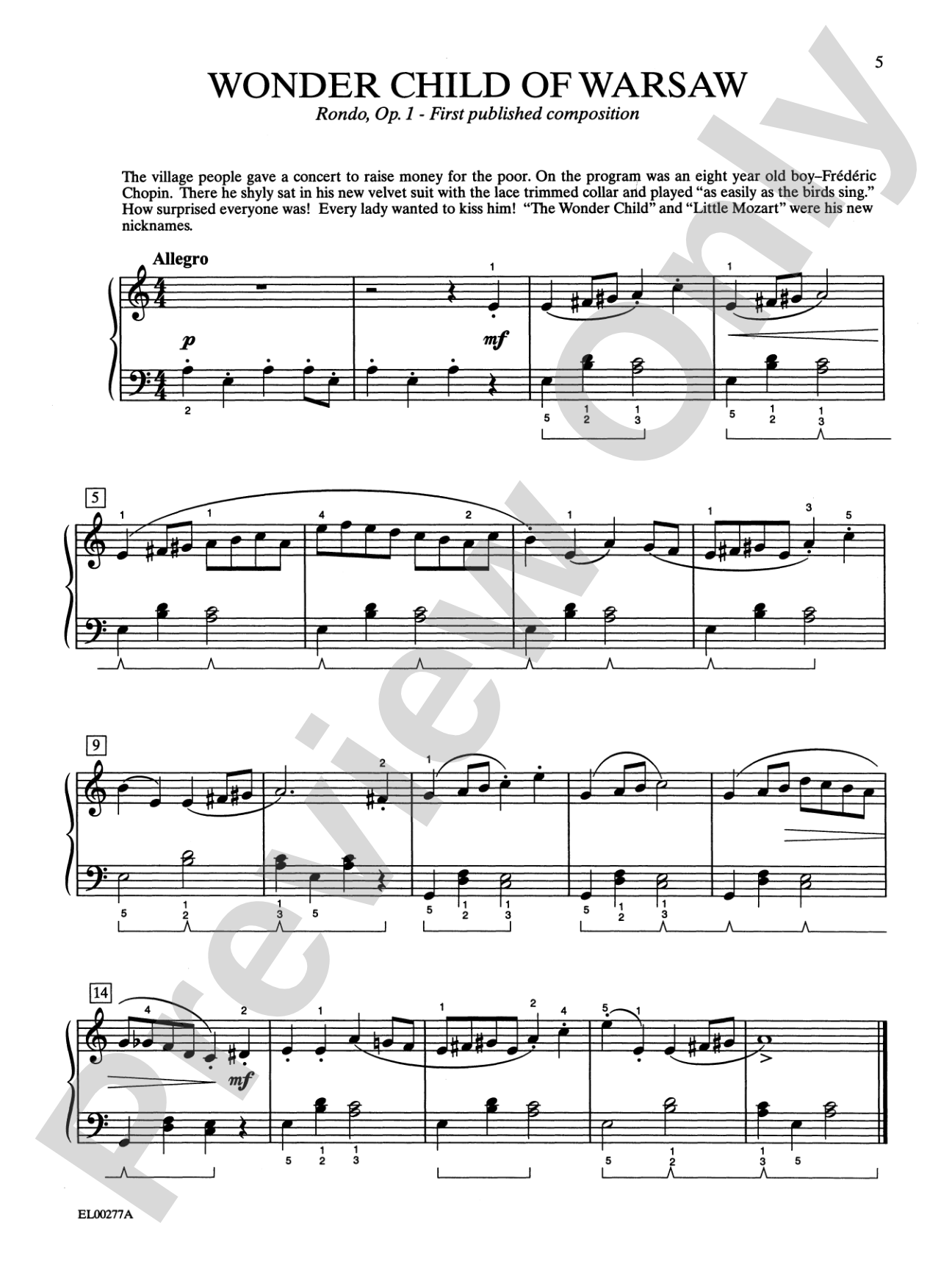Chopin-Schaum, Book One: Based on Events and Episodes of Chopin's Life: Piano