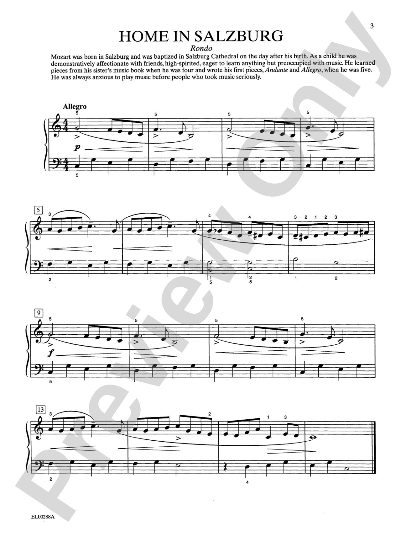 Mozart-Schaum, Book One: Based on Events and Episodes of Mozart's Life: Piano