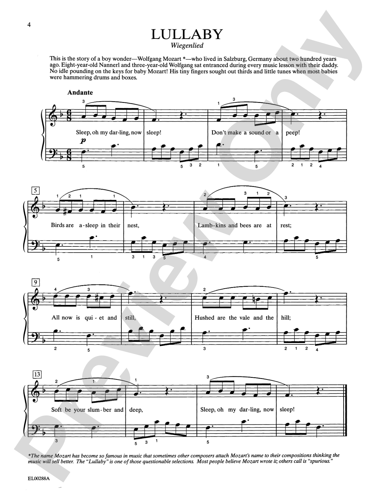 Mozart-Schaum, Book One: Based on Events and Episodes of Mozart's Life: Piano
