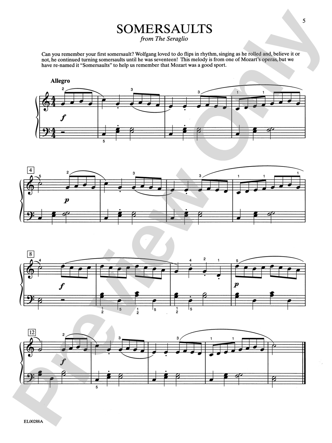 Mozart-Schaum, Book One: Based on Events and Episodes of Mozart's Life: Piano