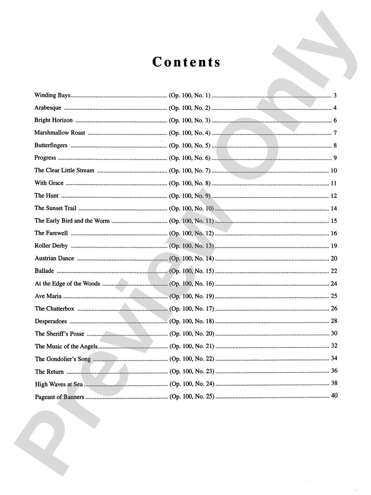 Burgmüller-Schaum, Book One: 25 Progressive Pieces, Opus 100: Piano
