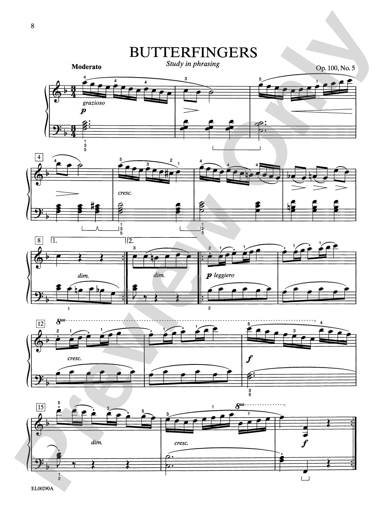 Burgmüller-Schaum, Book One: 25 Progressive Pieces, Opus 100: Piano