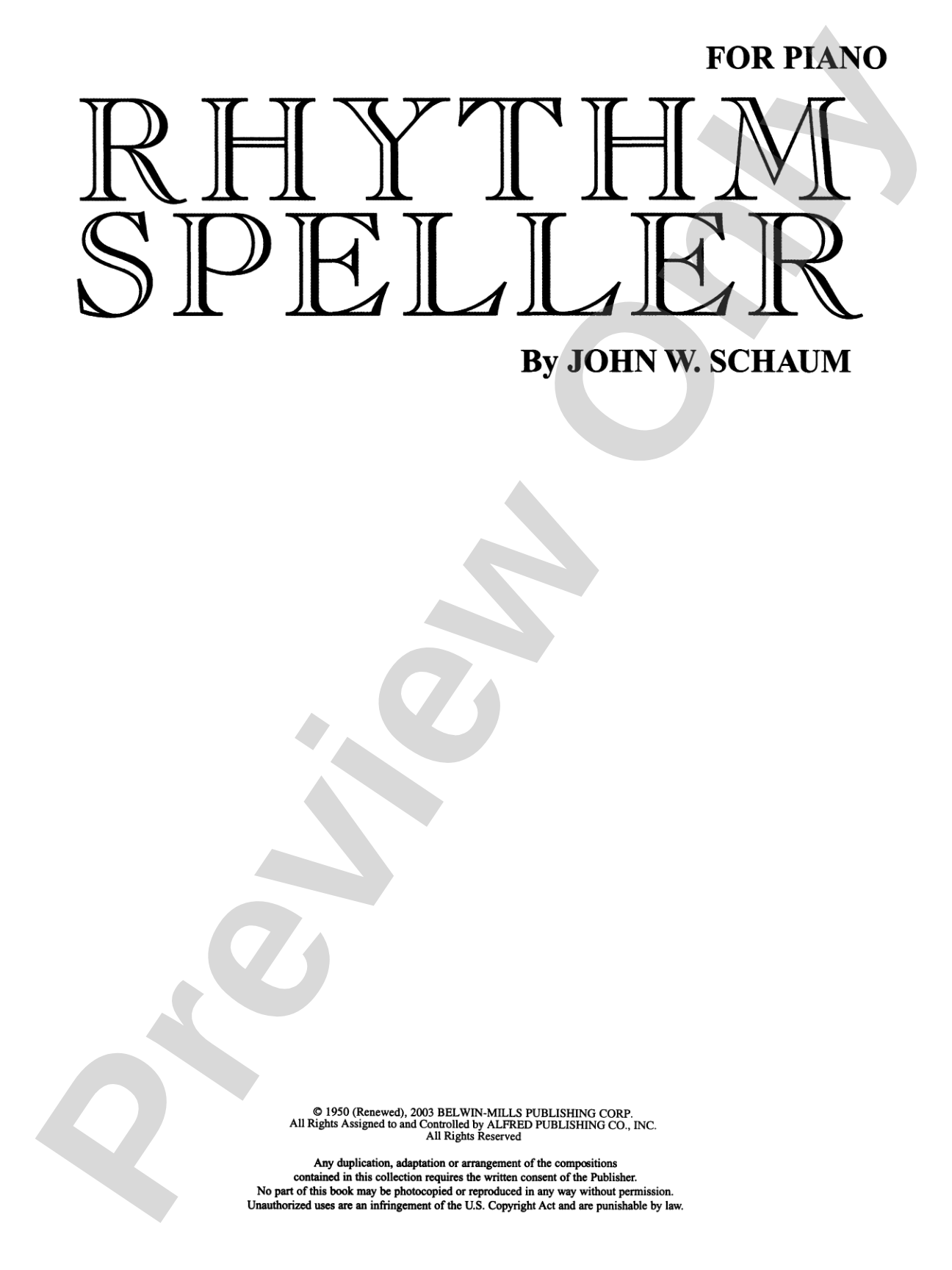 Rhythm Speller: For Piano: Piano
