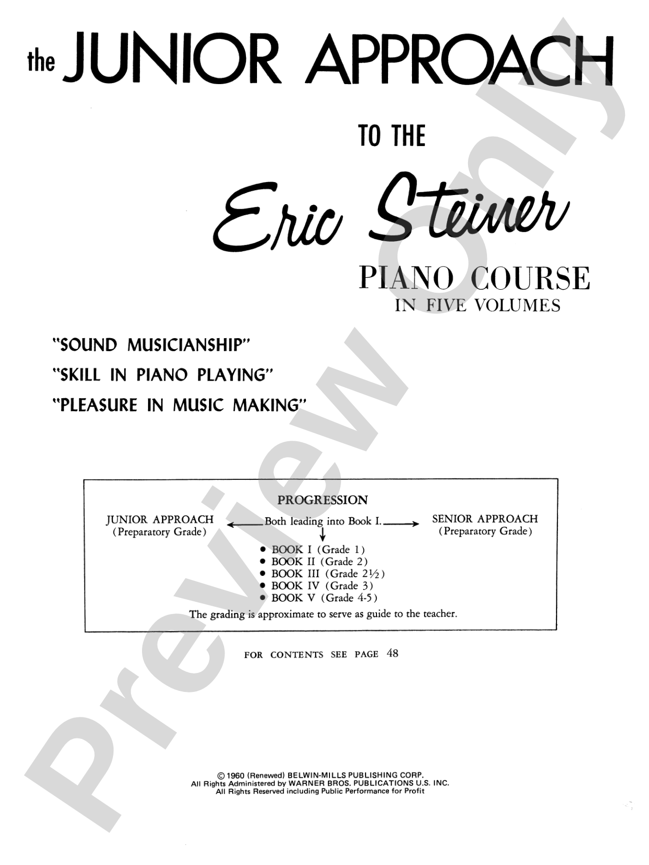 Eric Steiner Piano Course, Junior Approach: Piano
