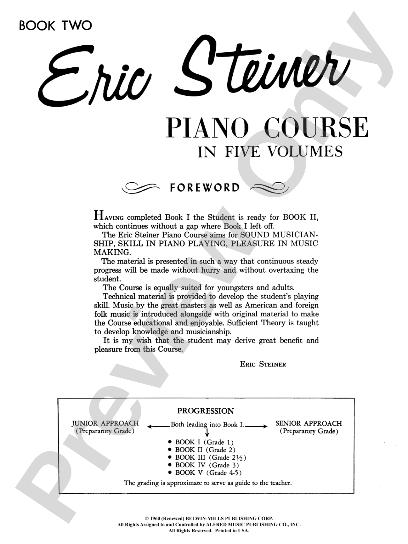 Eric Steiner Piano Course, Book 2: Piano