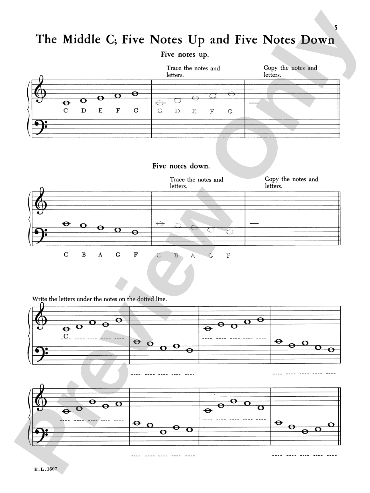 Workbook in Musical Notation, Book 1: A Note Speller: Piano