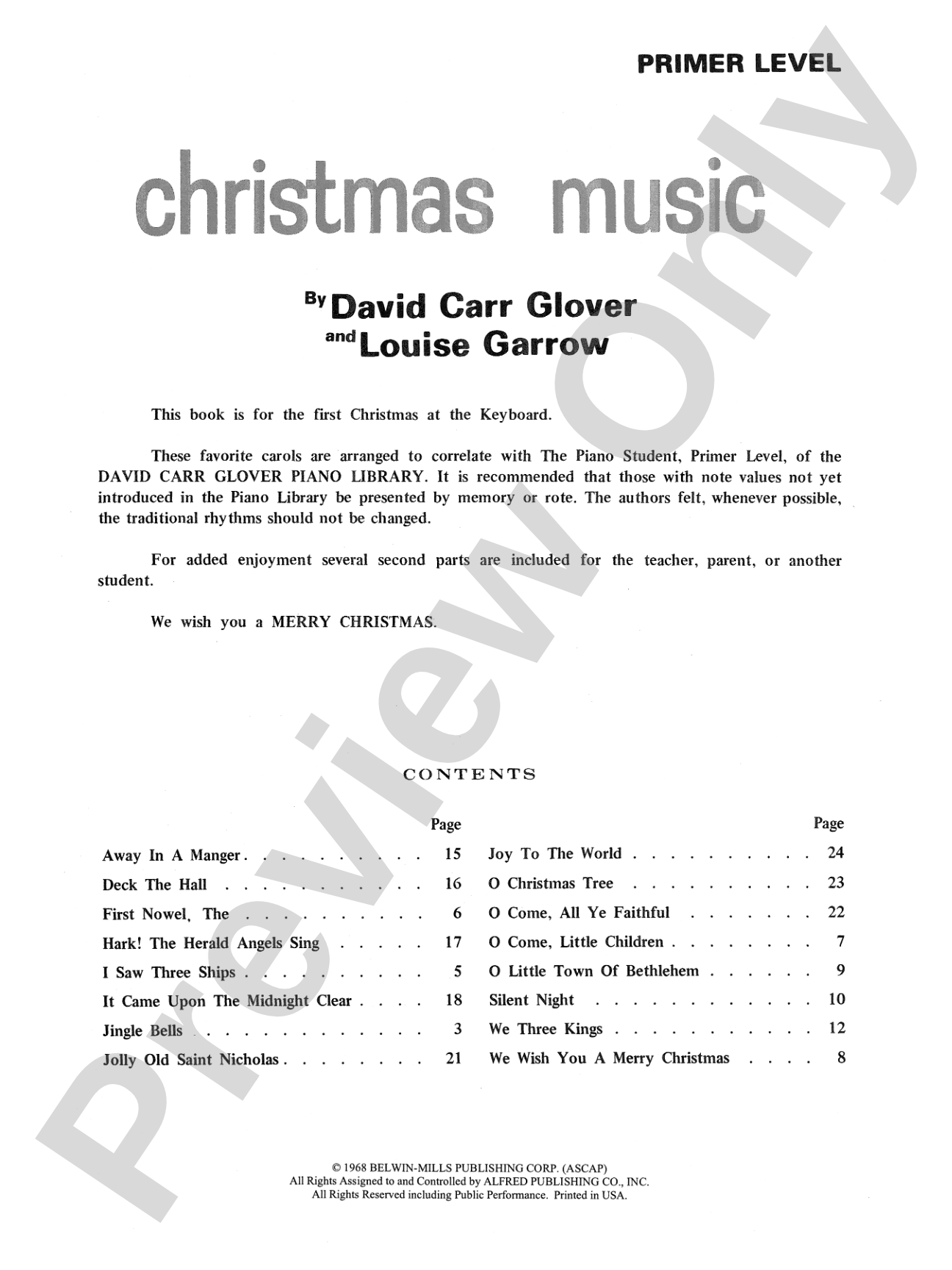 Christmas Music, Primer: Piano