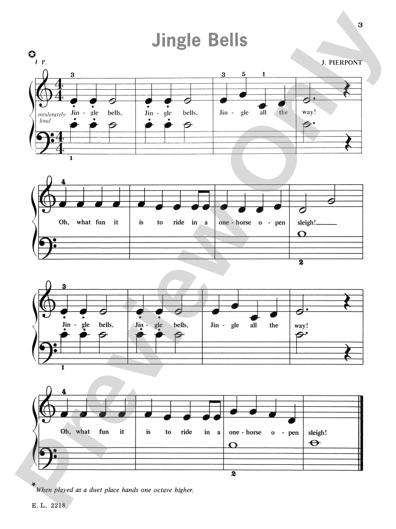 Christmas Music, Primer: Piano