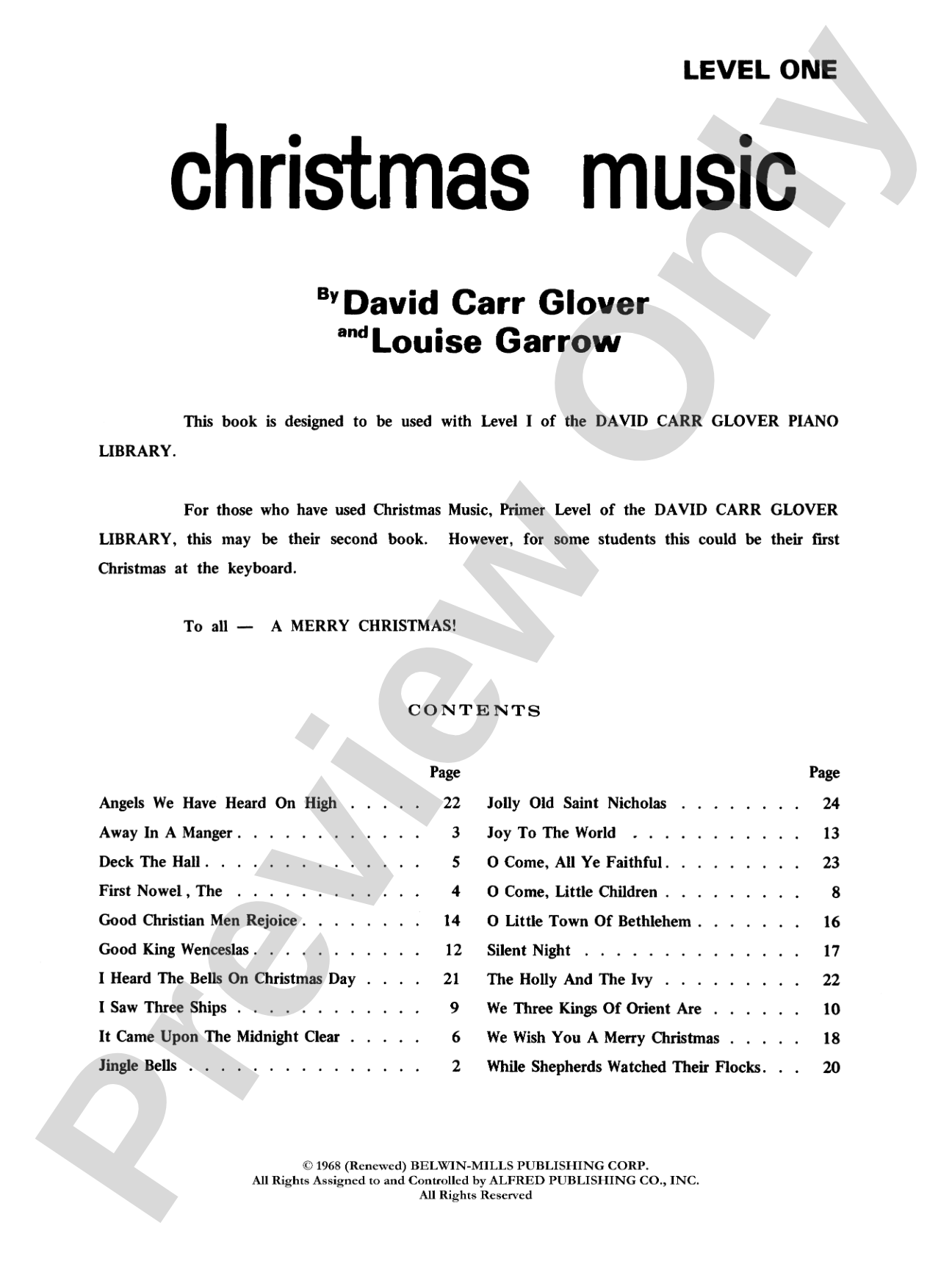 Christmas Music, Level 1: Piano