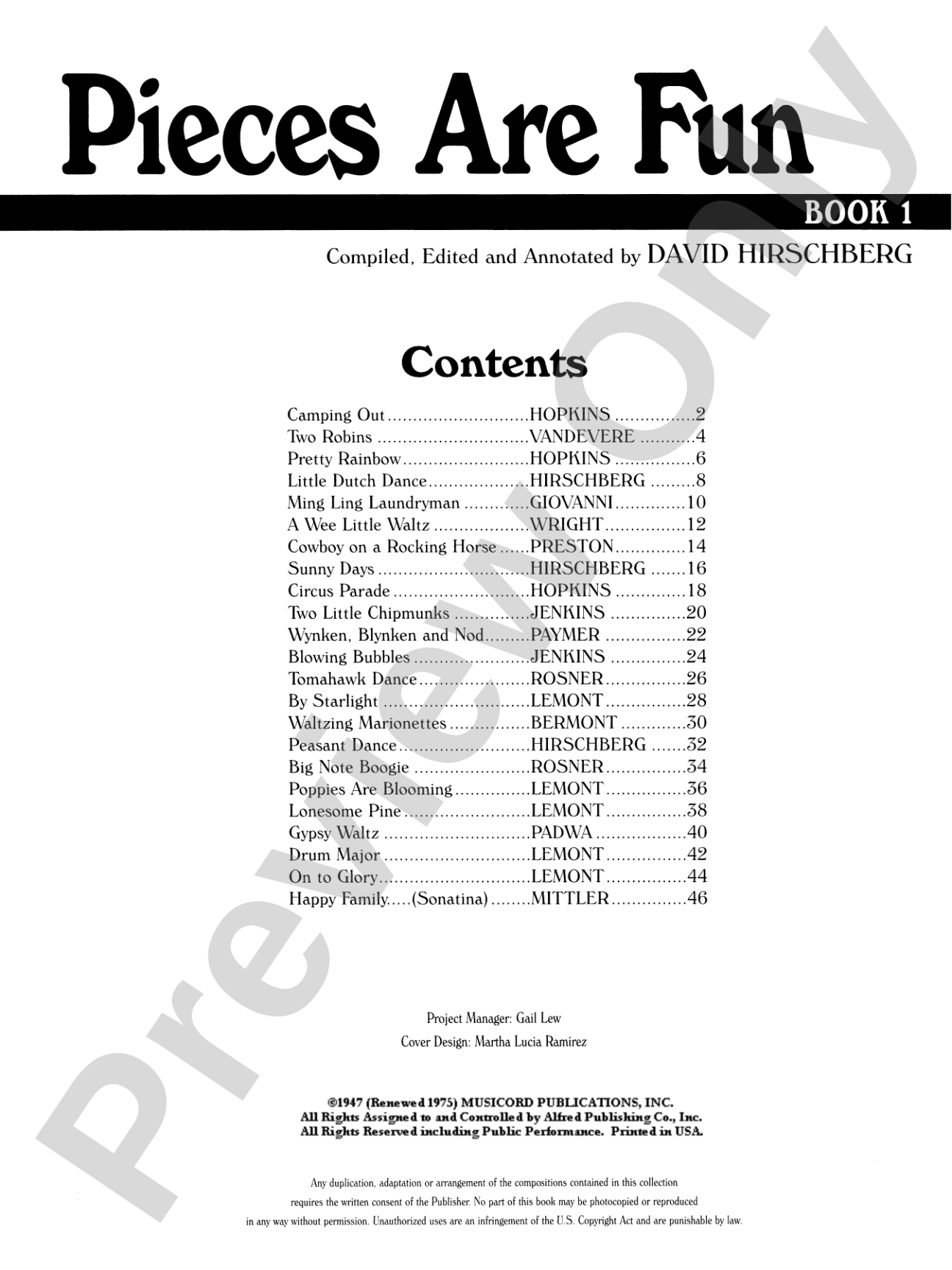Pieces Are Fun, Book 1: Piano