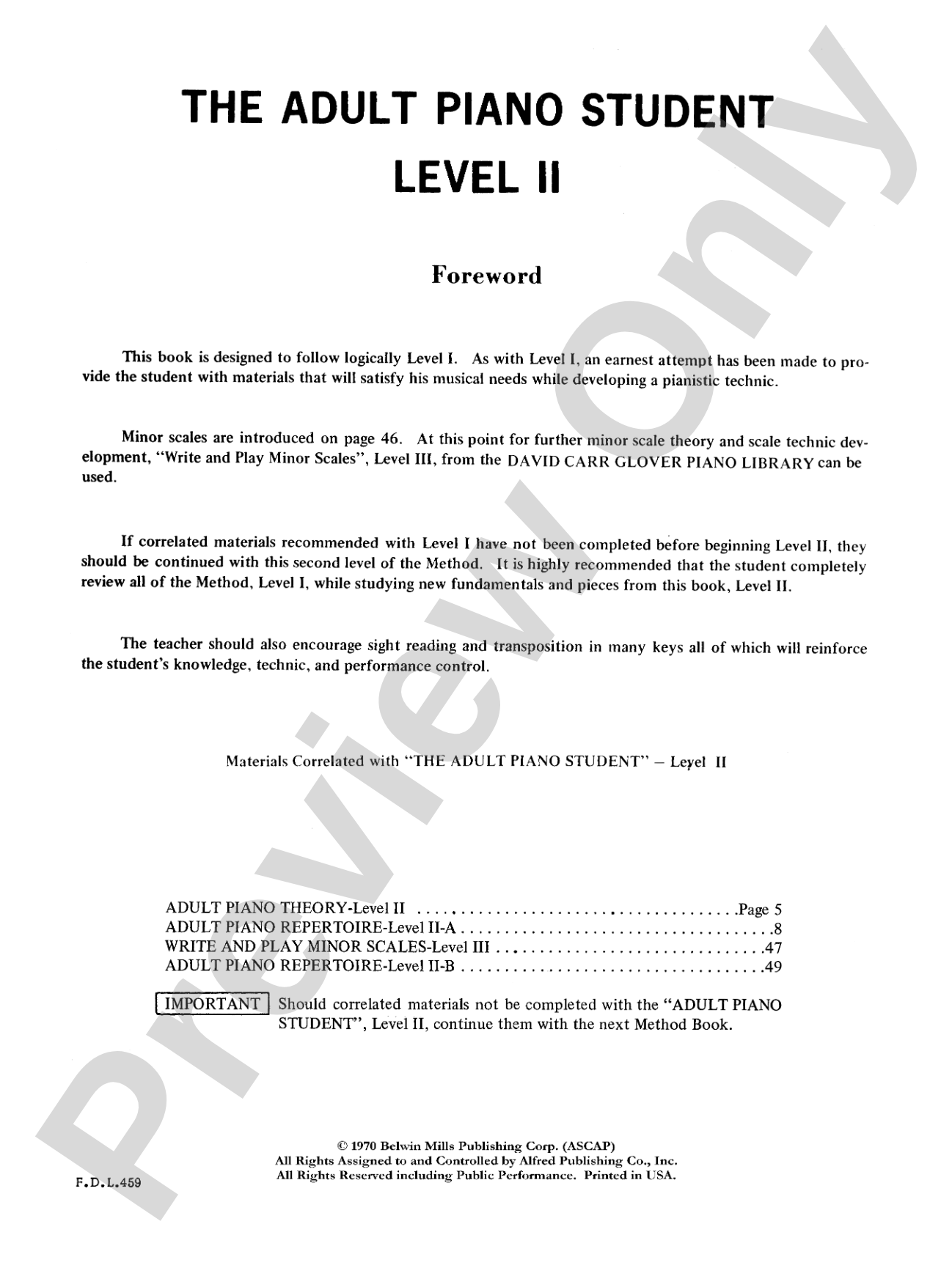 Adult Piano Student, Level 2: Piano