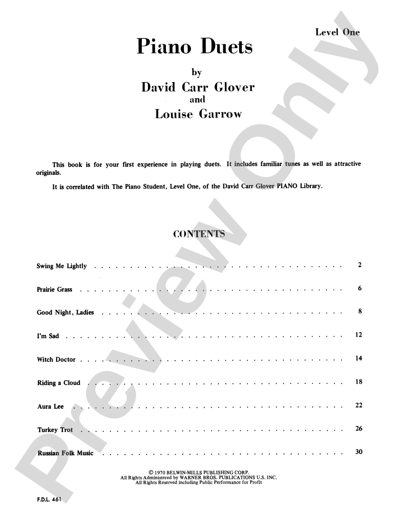 Piano Duets, Level 1: Piano