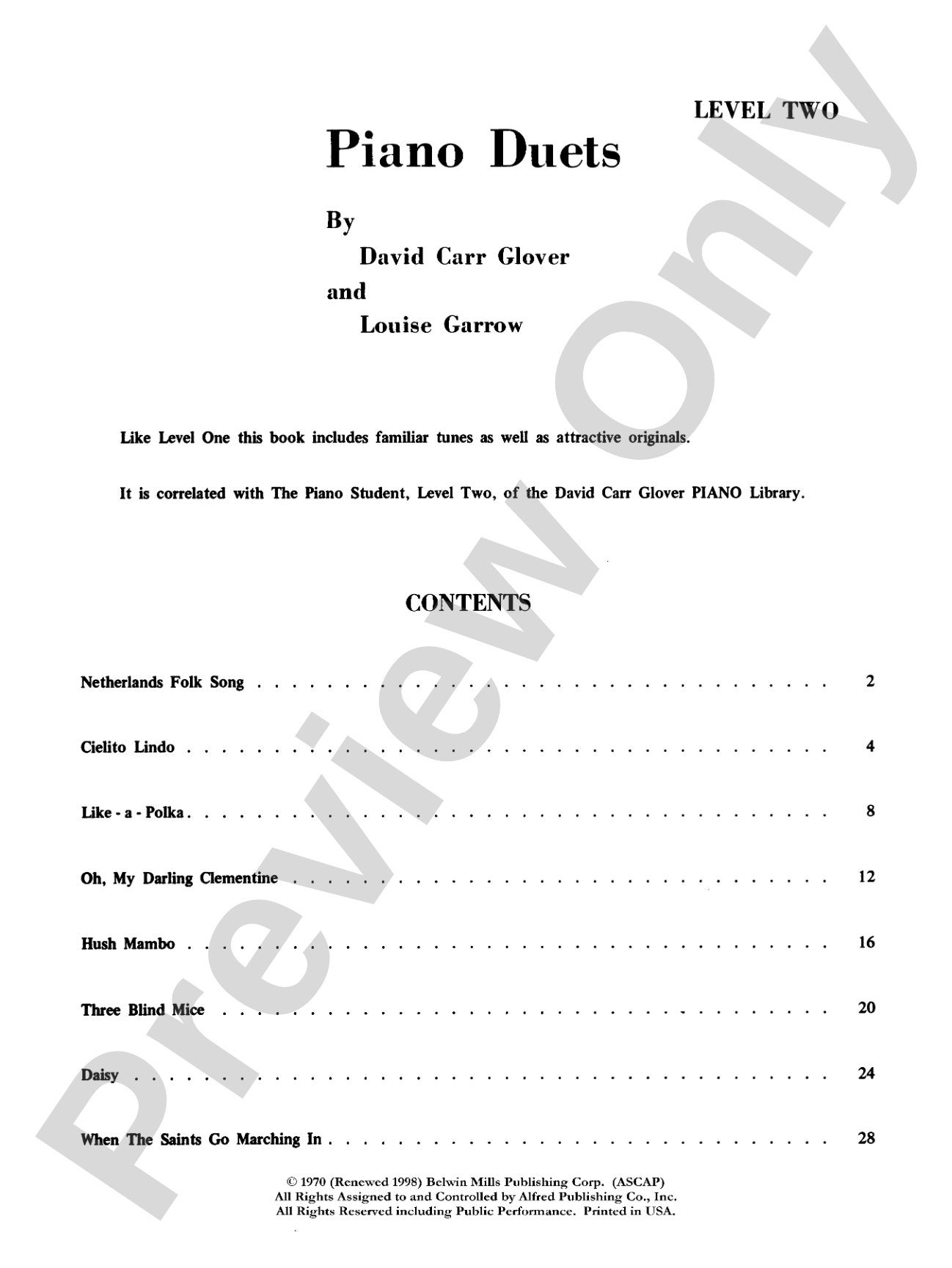 Piano Duets, Level 2: Piano