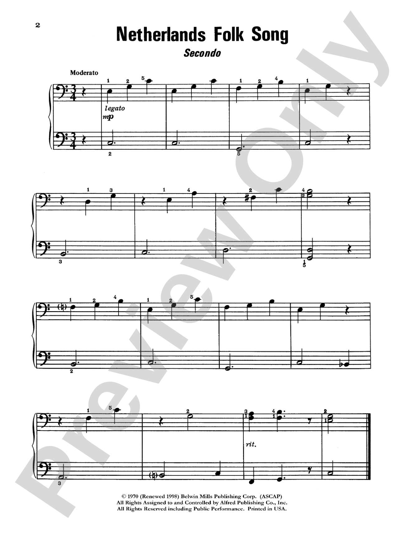 Piano Duets, Level 2: Piano