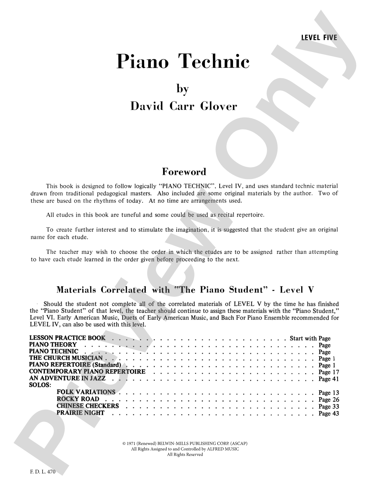 Piano Technic, Level 5: Piano