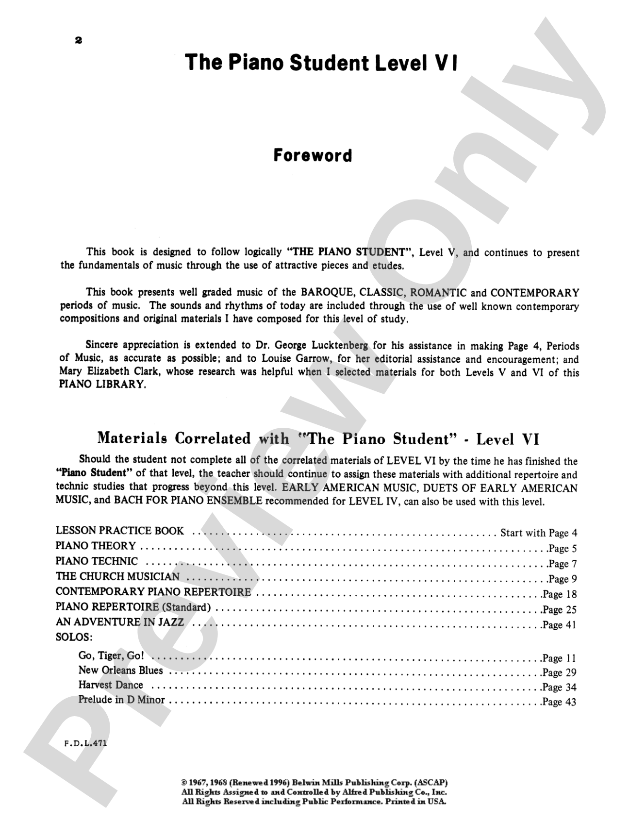 Piano Student, Level 6: Piano