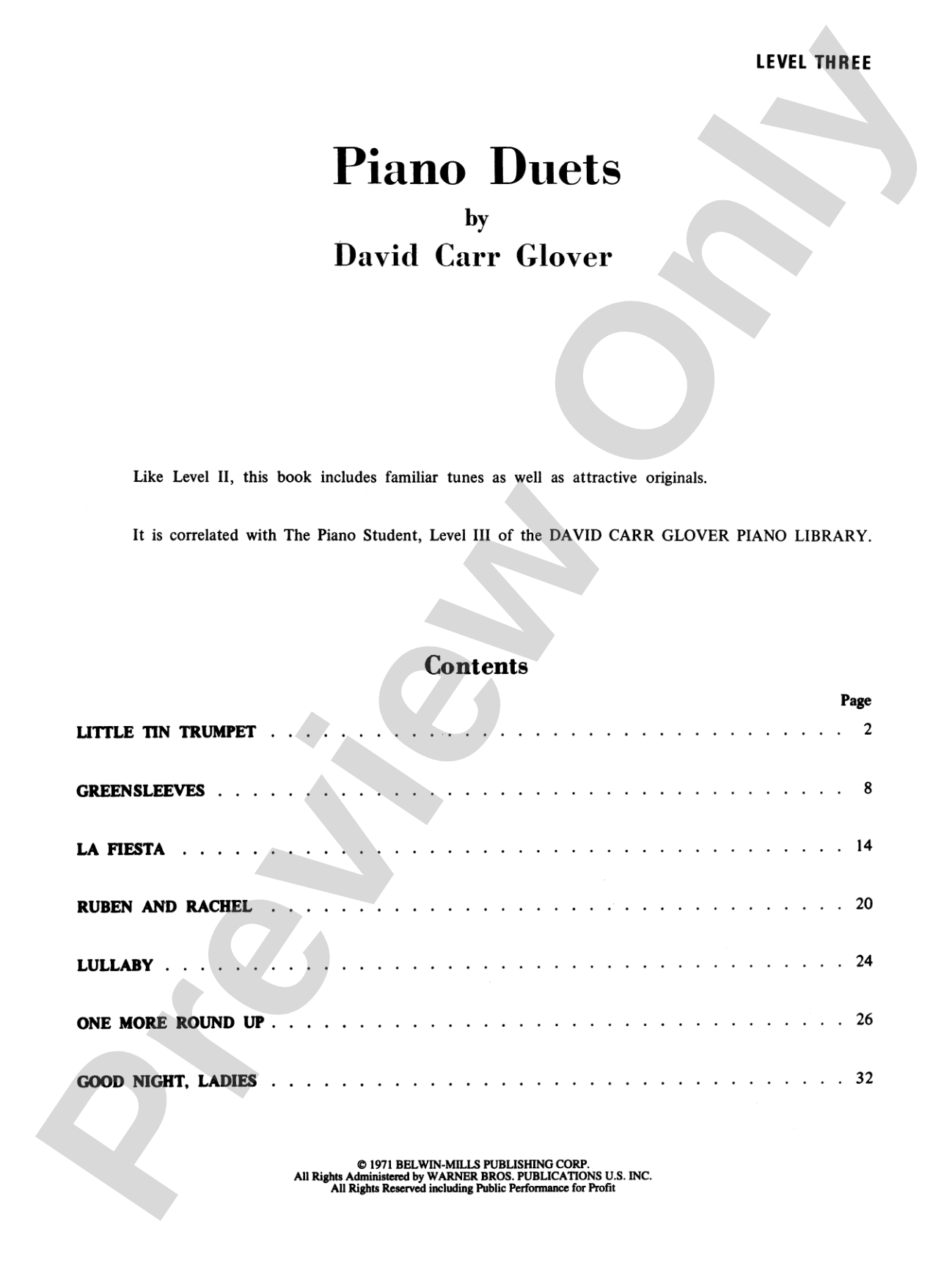 Piano Duets, Level 3: Piano