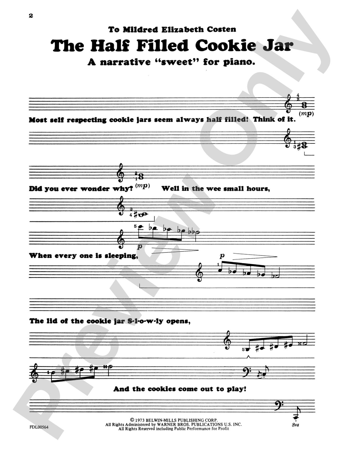 The Half Filled Cookie Jar: A Suite for Piano: Piano