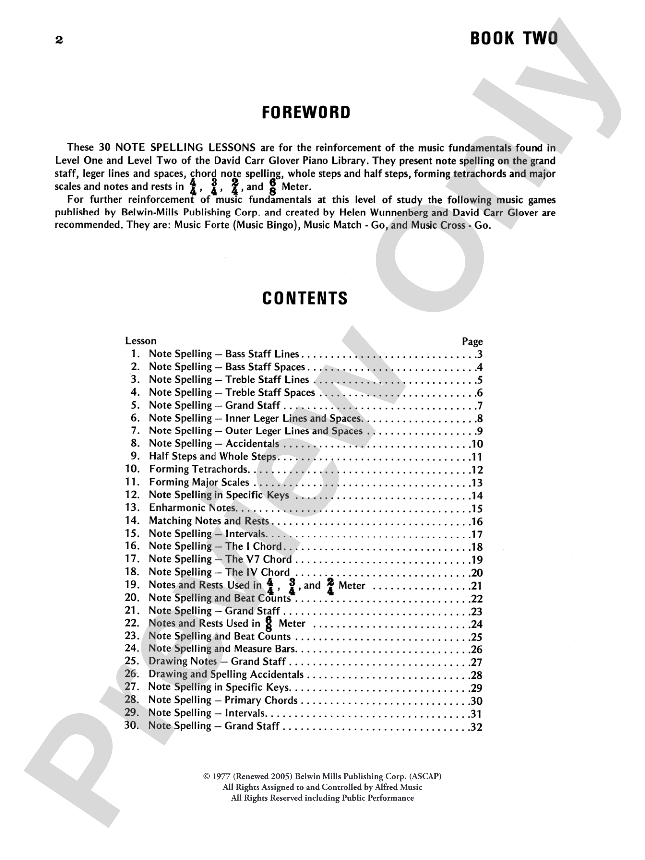30 Notespelling Lessons, Level 2: Piano