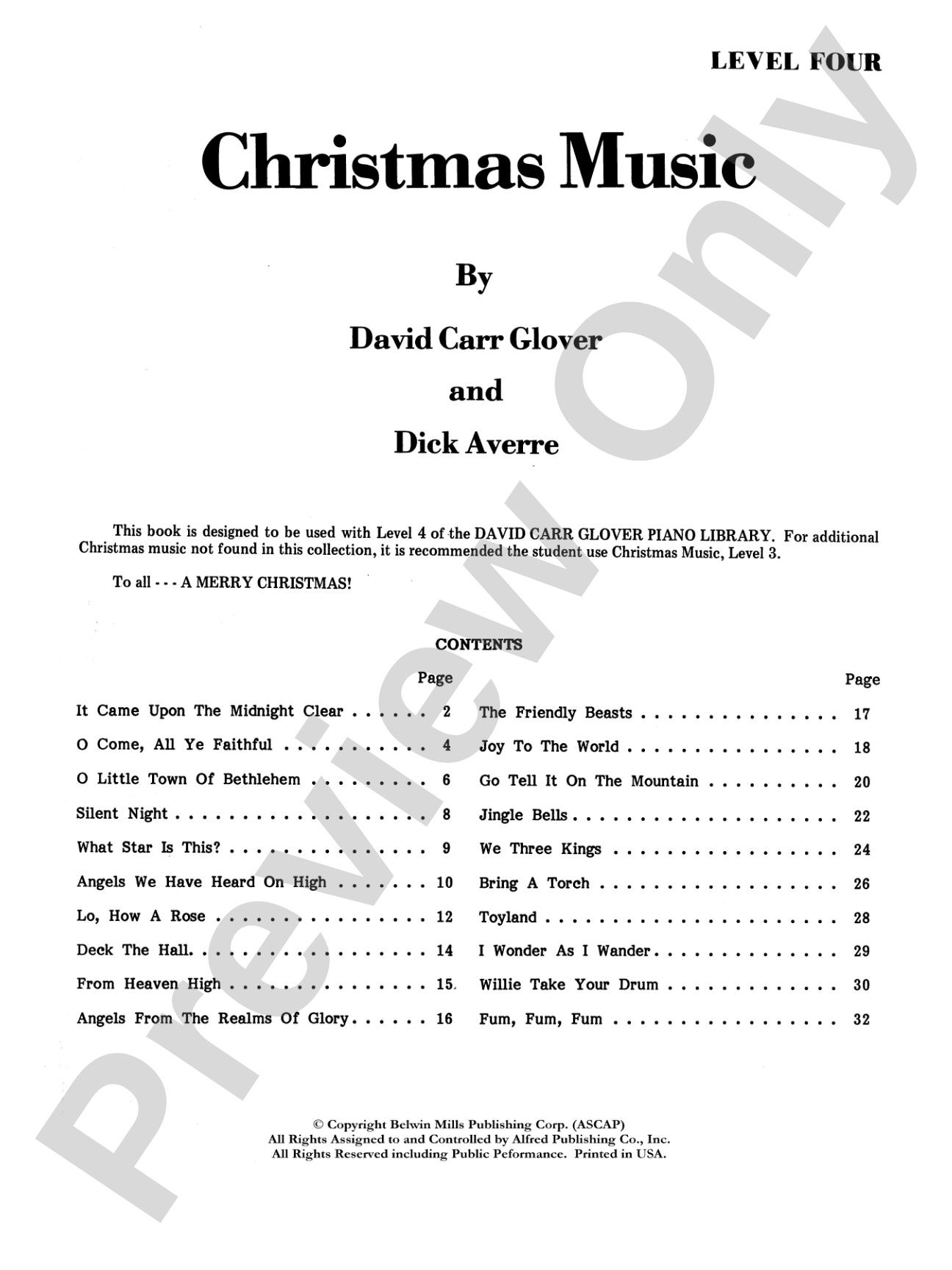 Christmas Music, Level 4: Piano