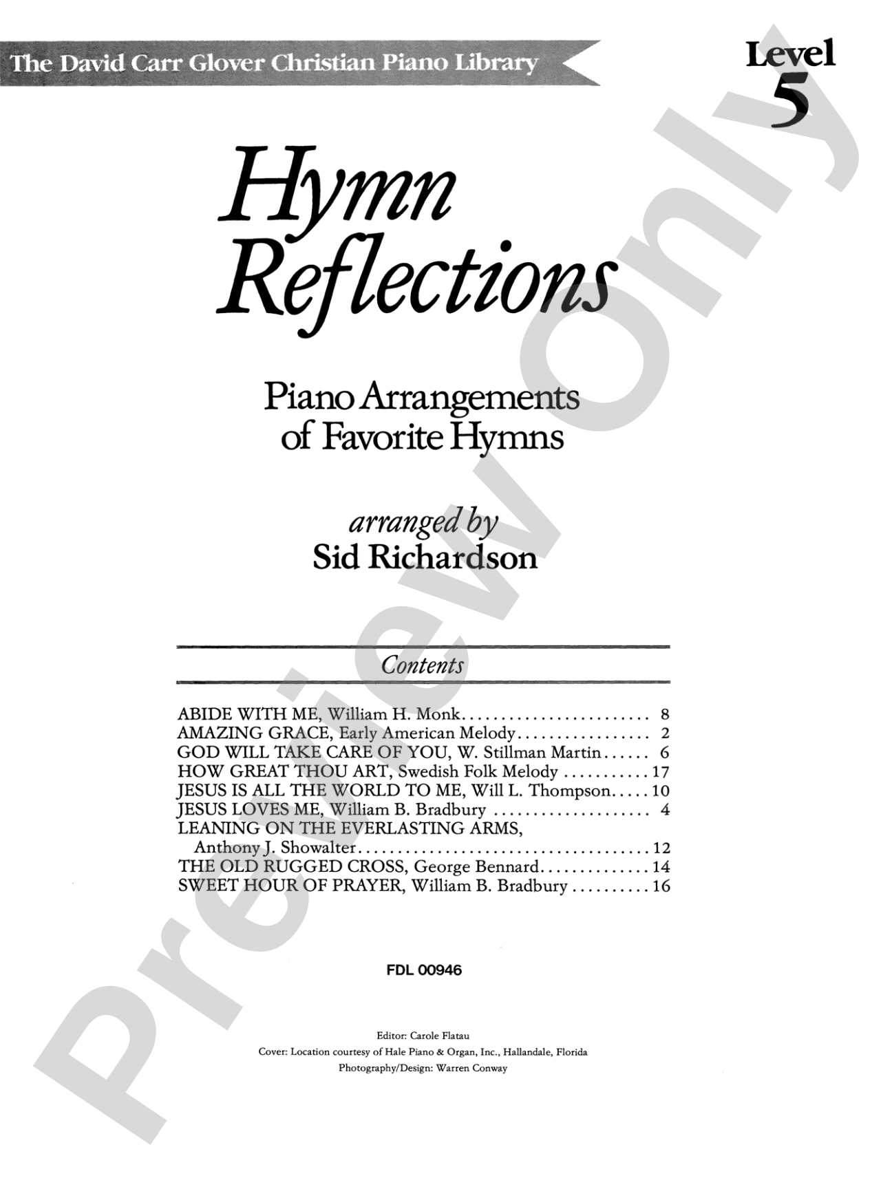 Hymn Reflections, Level 5: Piano Arrangements of Favorite Hymns: Piano
