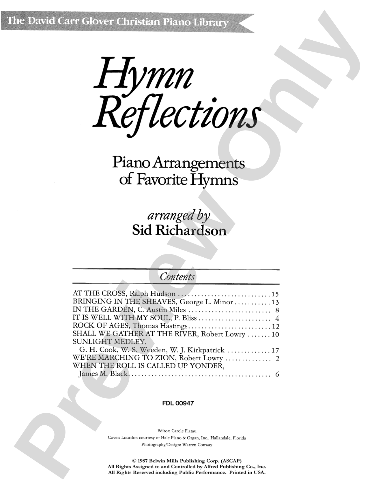 Hymn Reflections, Level 6: Piano Arrangements of Favorite Hymns: Piano