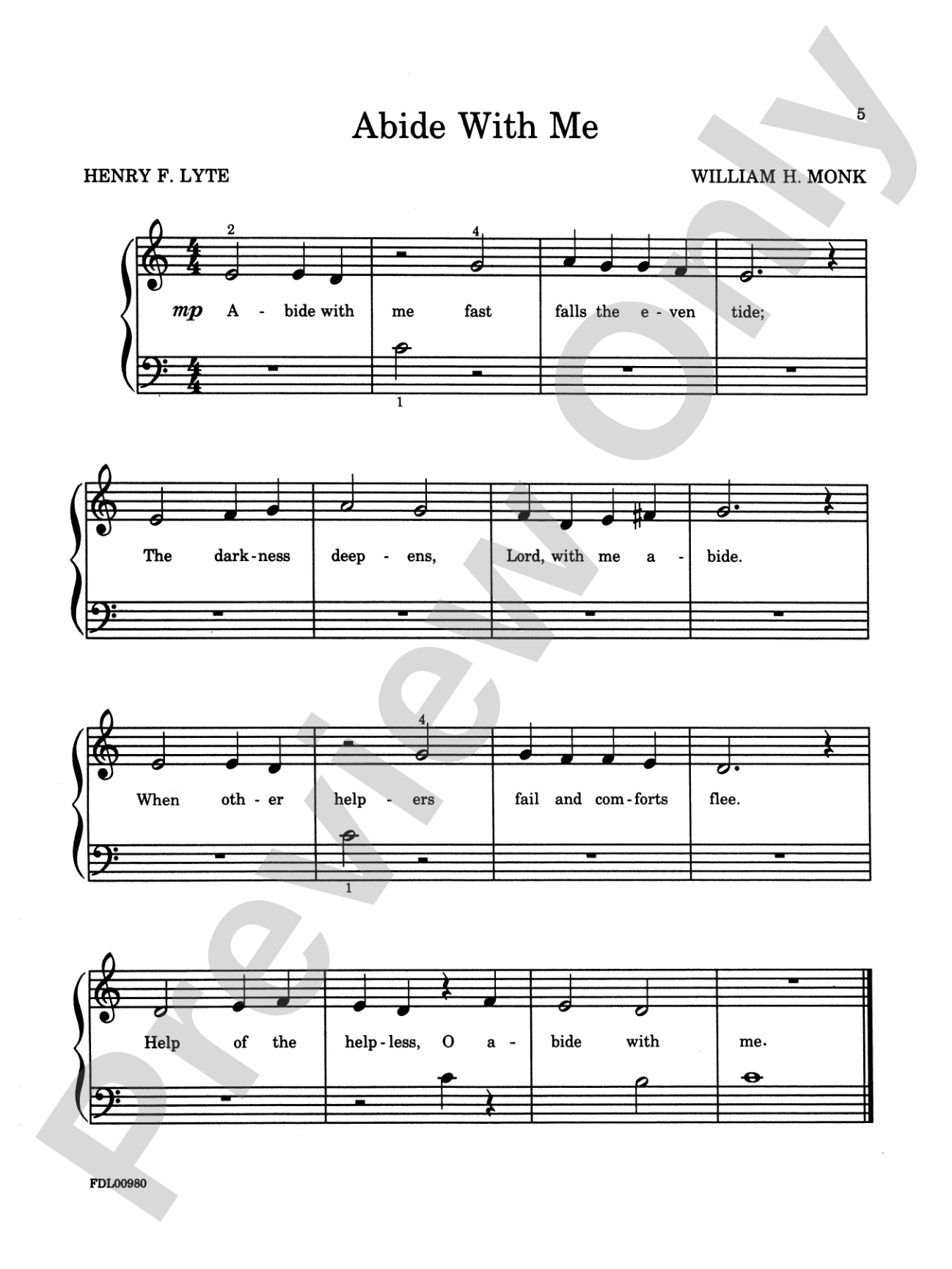 Sacred Music, Level 1: Piano