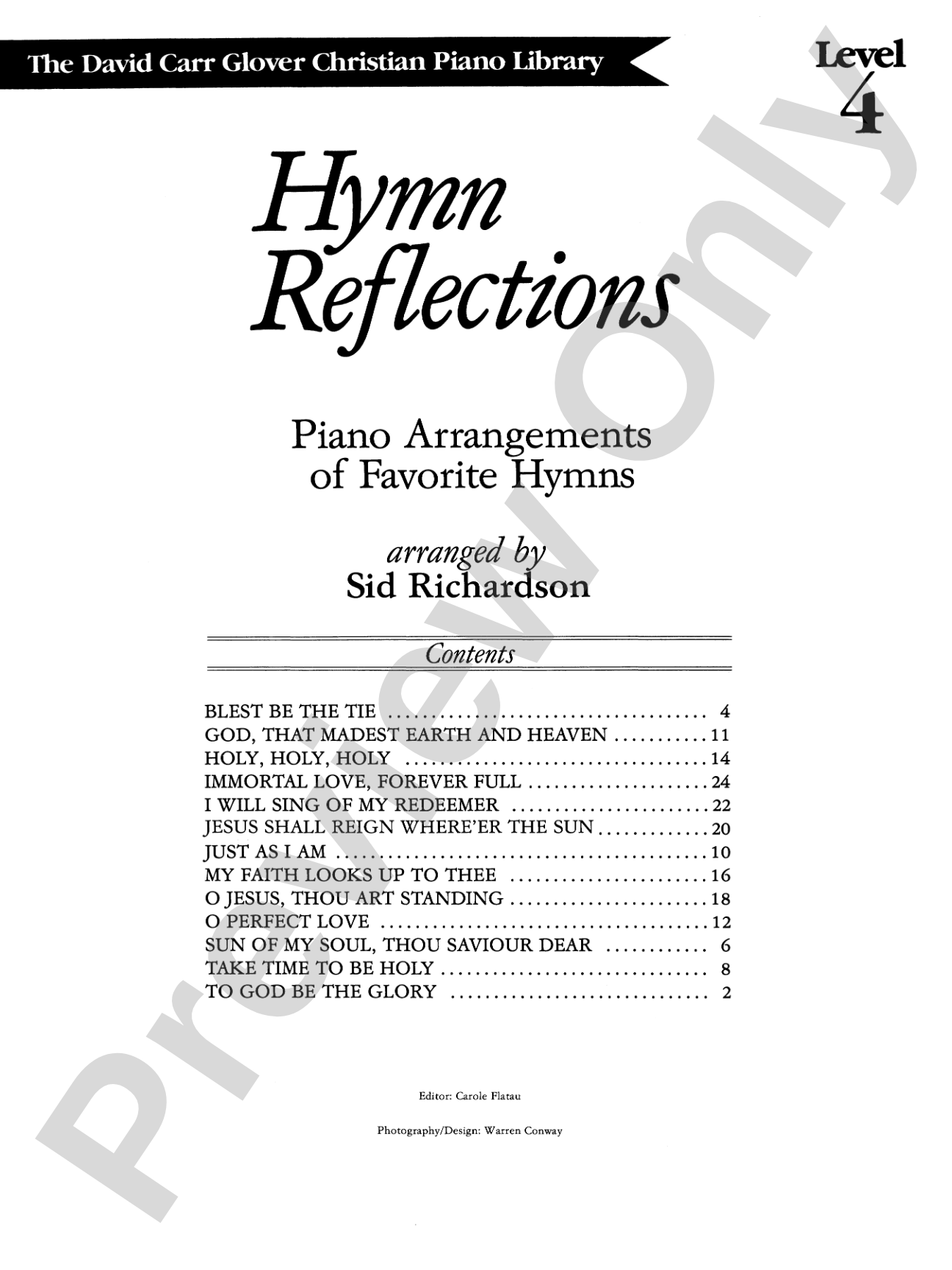 Hymn Reflections, Level 4: Piano Arrangements of Favorite Hymns: Piano