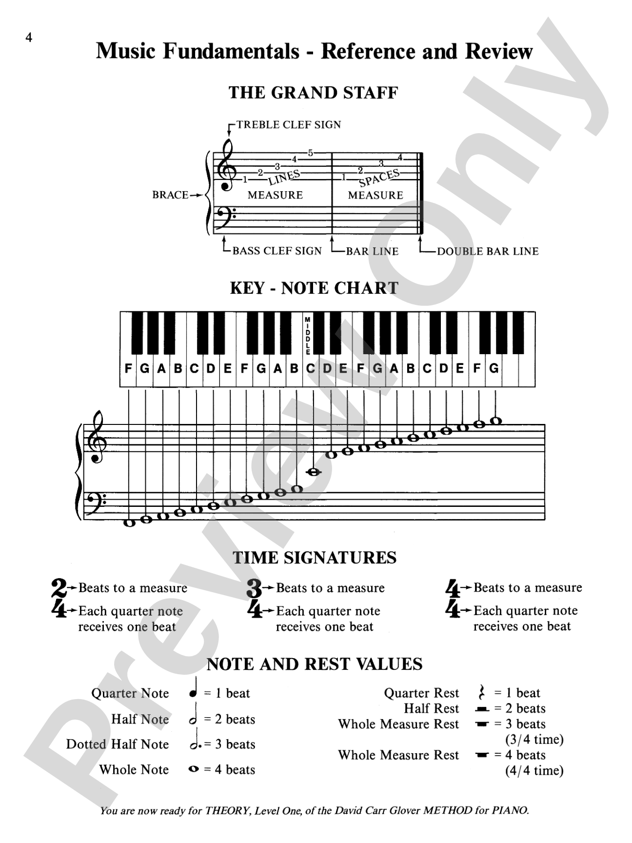 David Carr Glover Method for Piano: Lessons, Level 1: Piano
