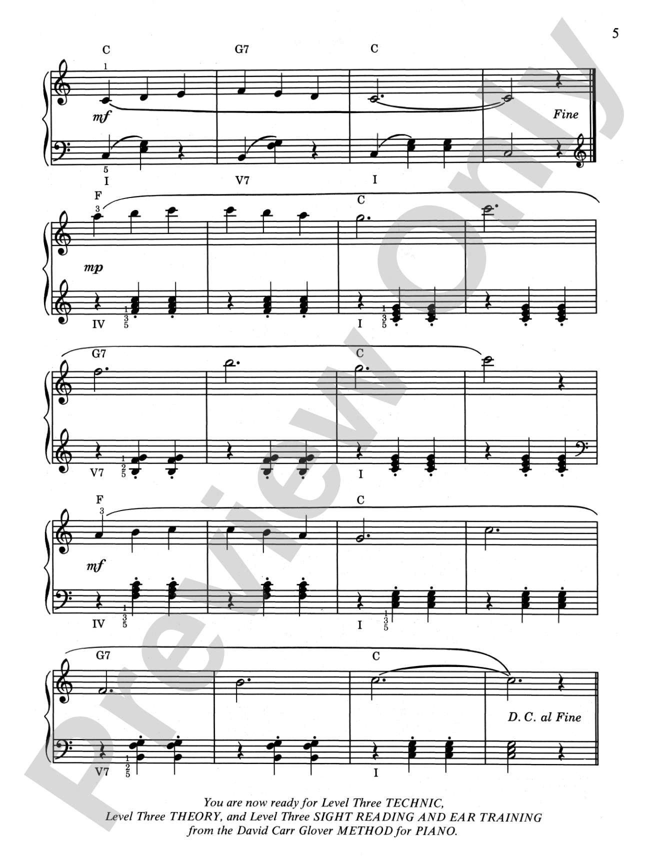 David Carr Glover Method for Piano: Lessons, Level 3: Piano