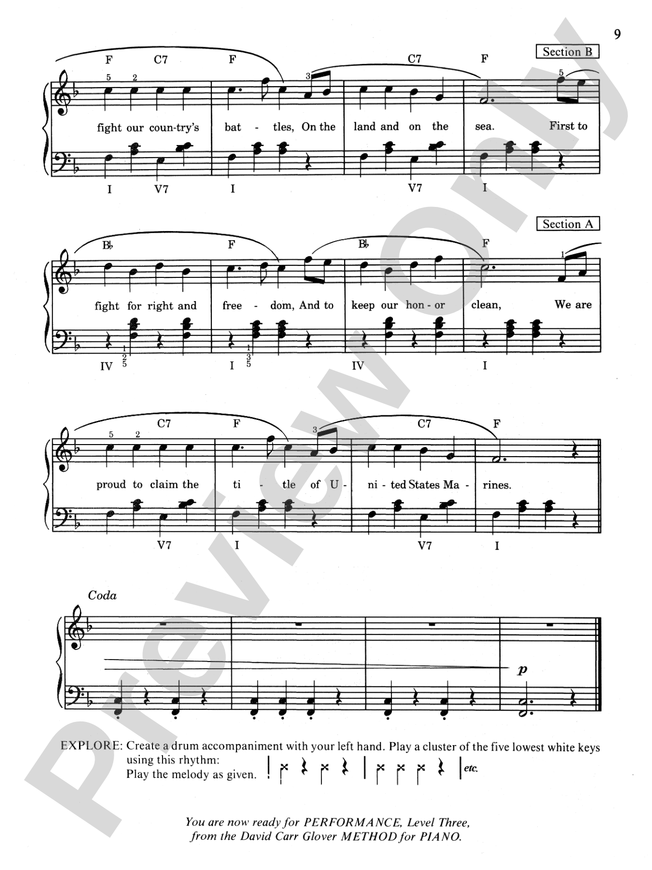 David Carr Glover Method for Piano: Lessons, Level 3: Piano